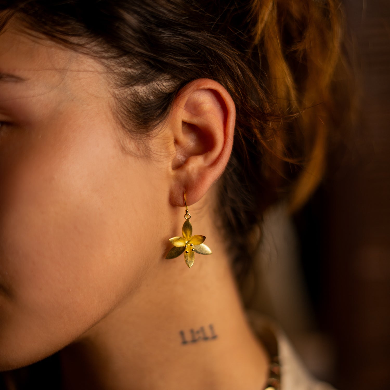 Lotus Blossom Earrings with 18K Gold Plating for Spiritual and Fashionable Look