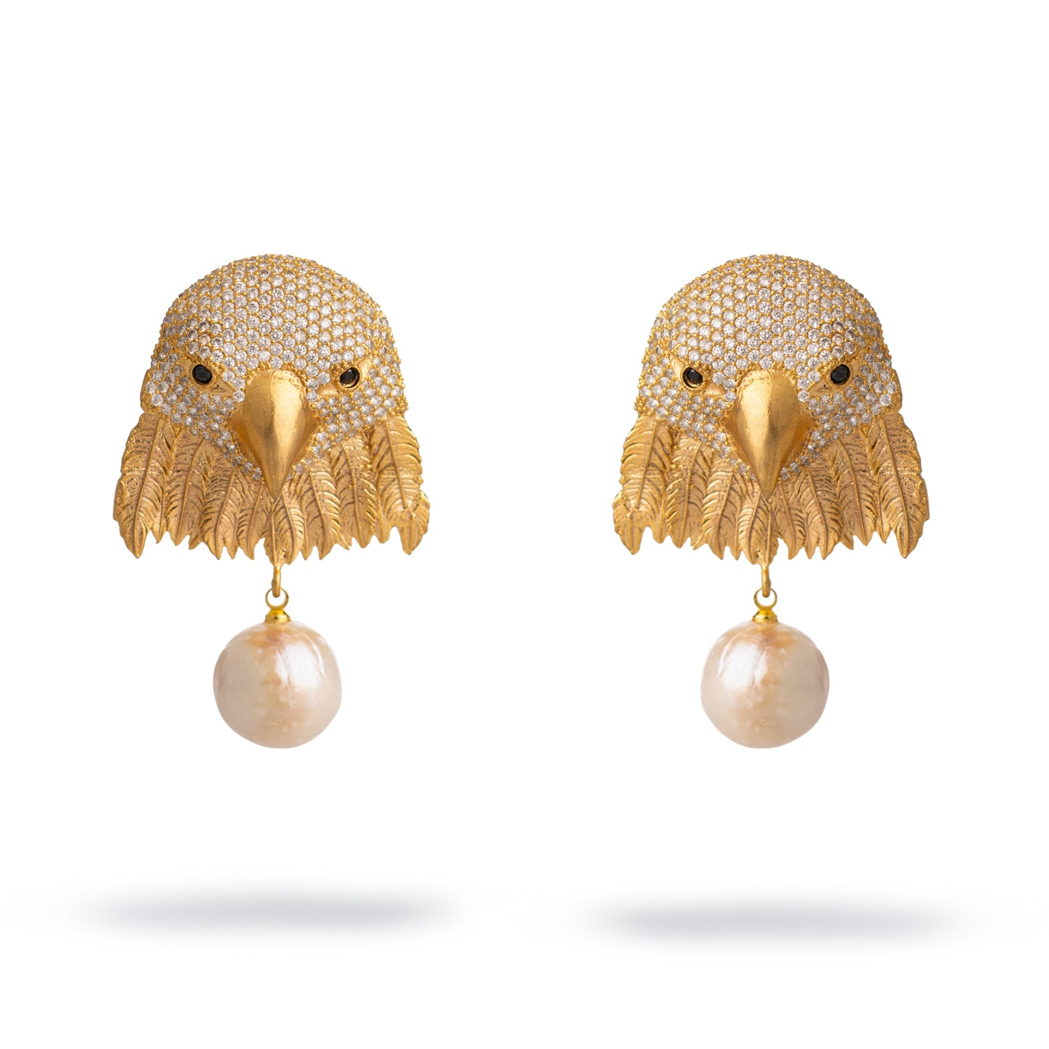 Majestic Eagle Pearl Statement Earrings