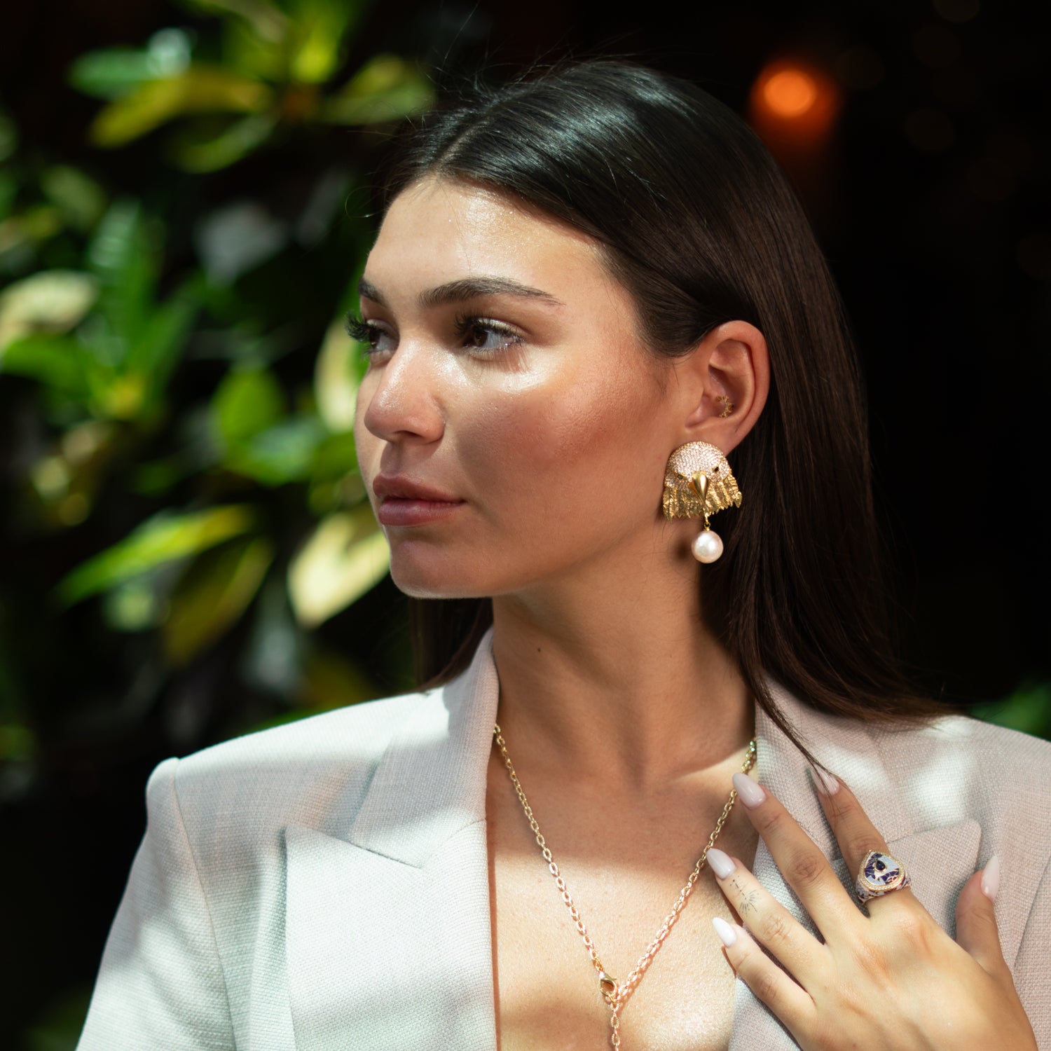 Majestic Eagle Pearl Statement Earrings