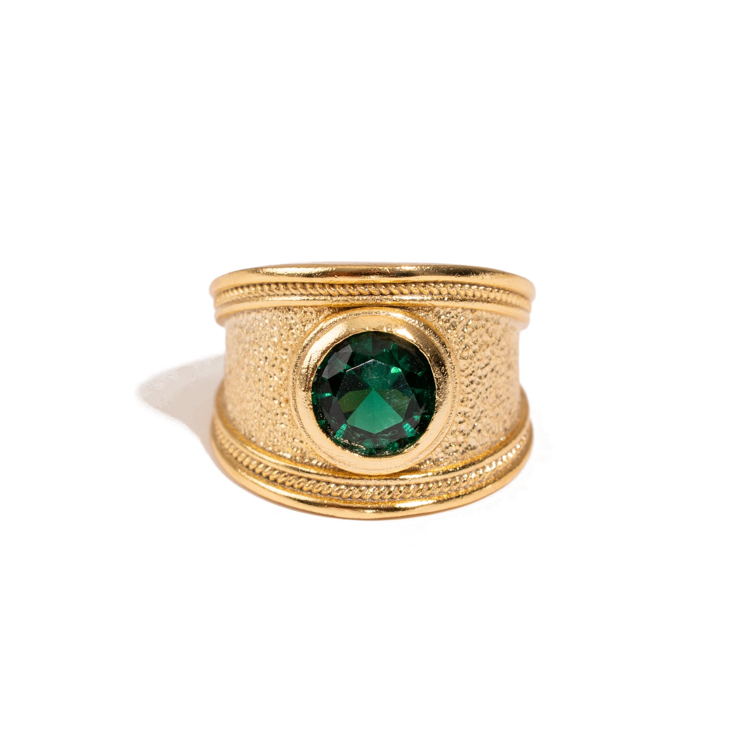 Majestic Emerald Gold Statement Ring