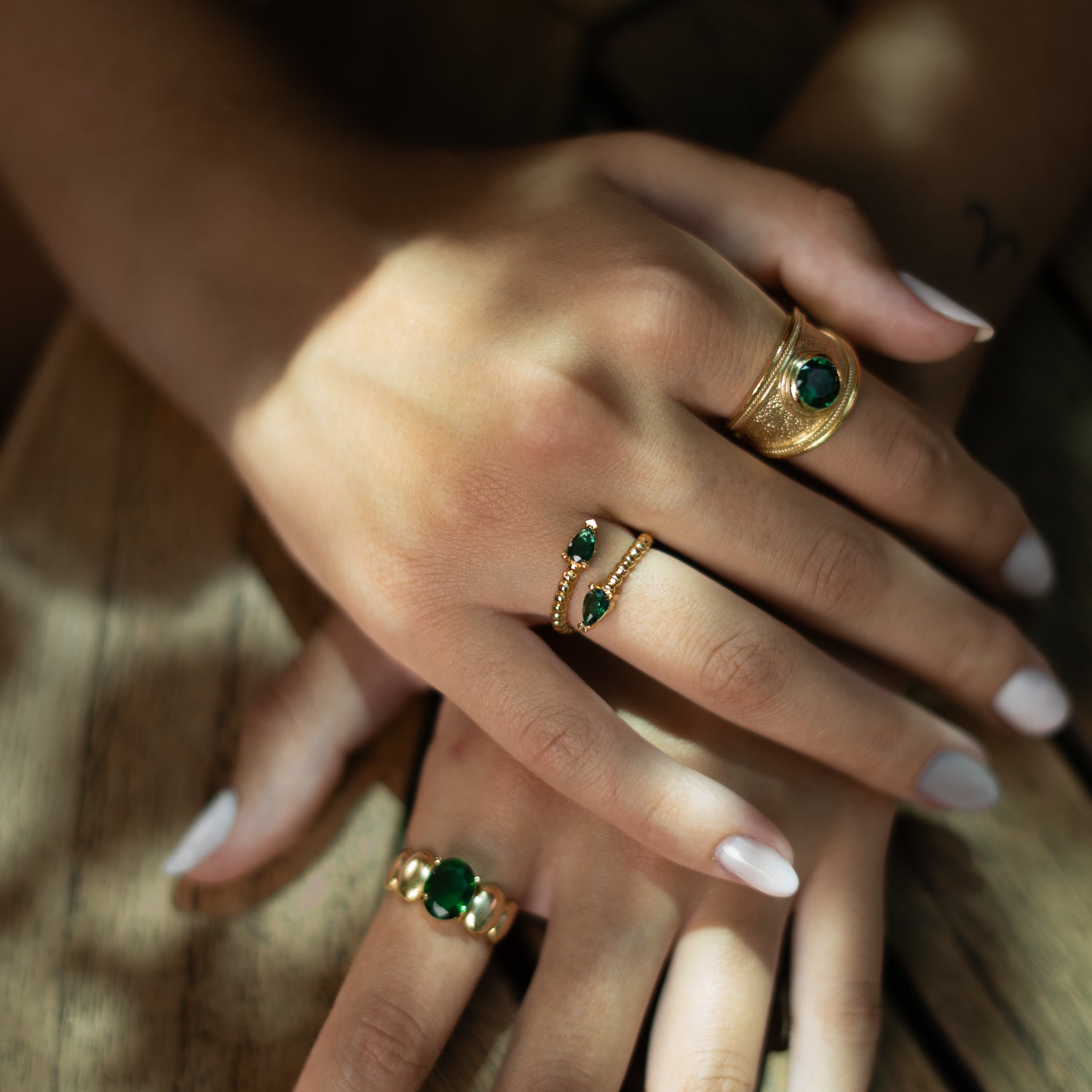 Majestic Emerald Gold Statement Ring
