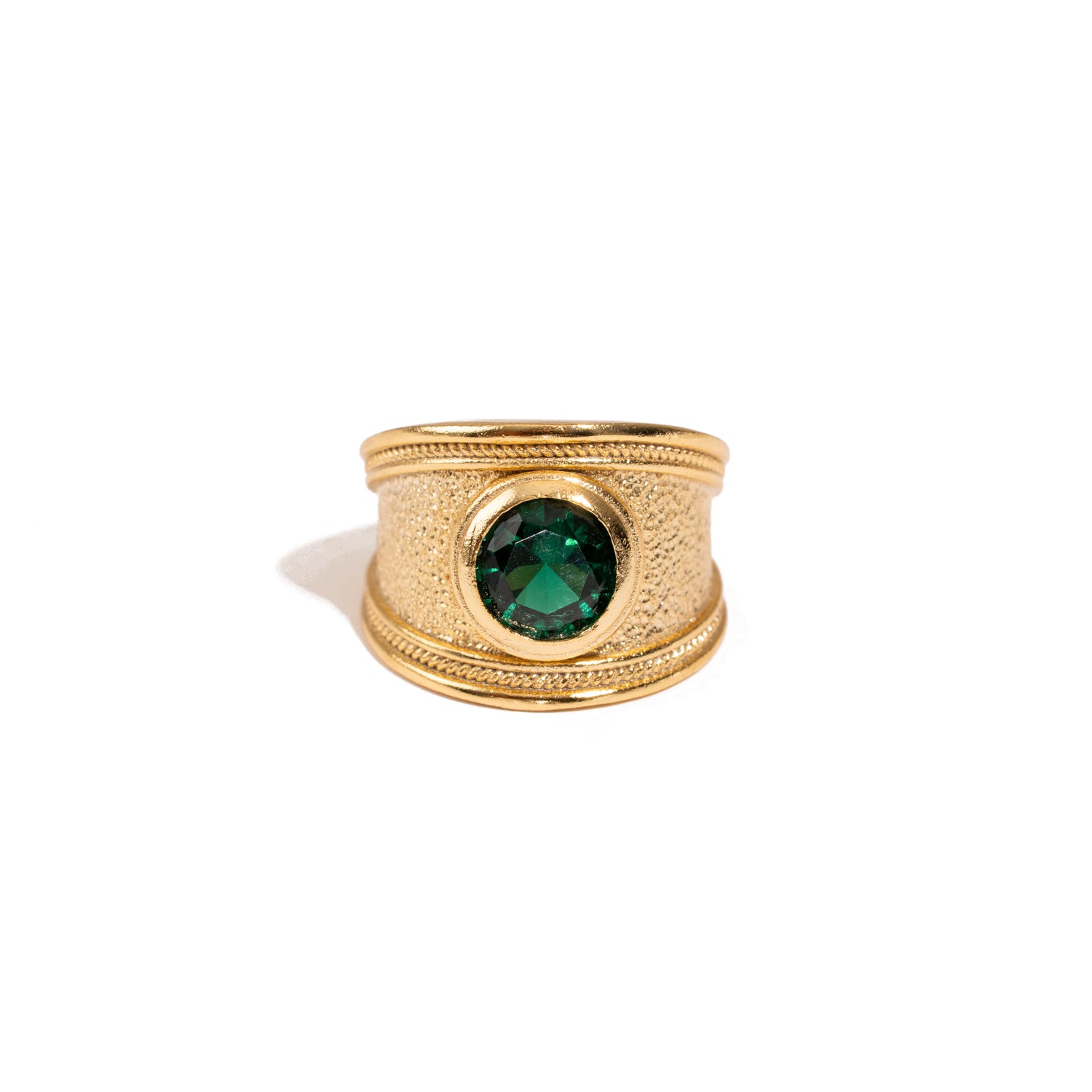 Majestic Emerald Gold Statement Ring