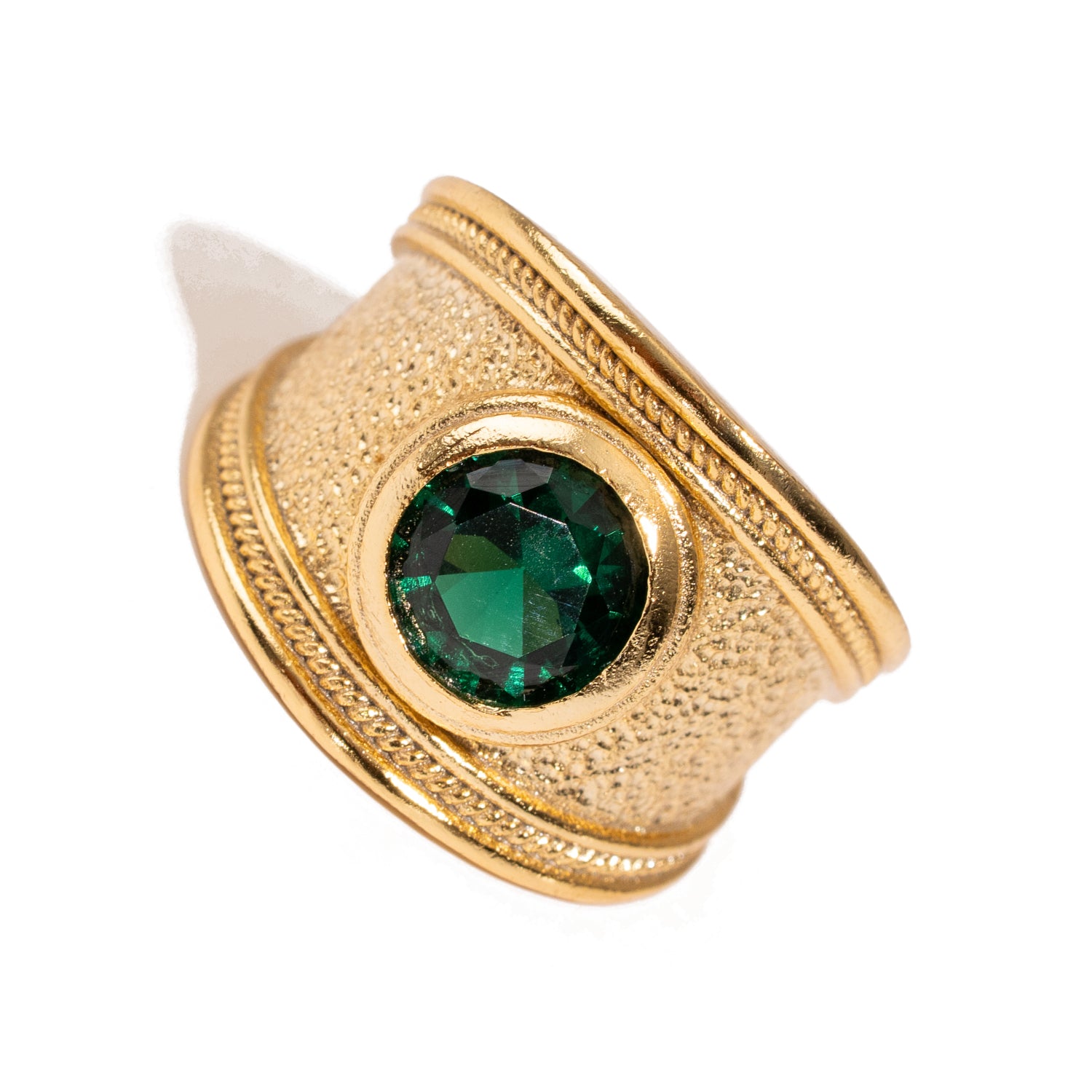 Majestic Emerald Gold Statement Ring