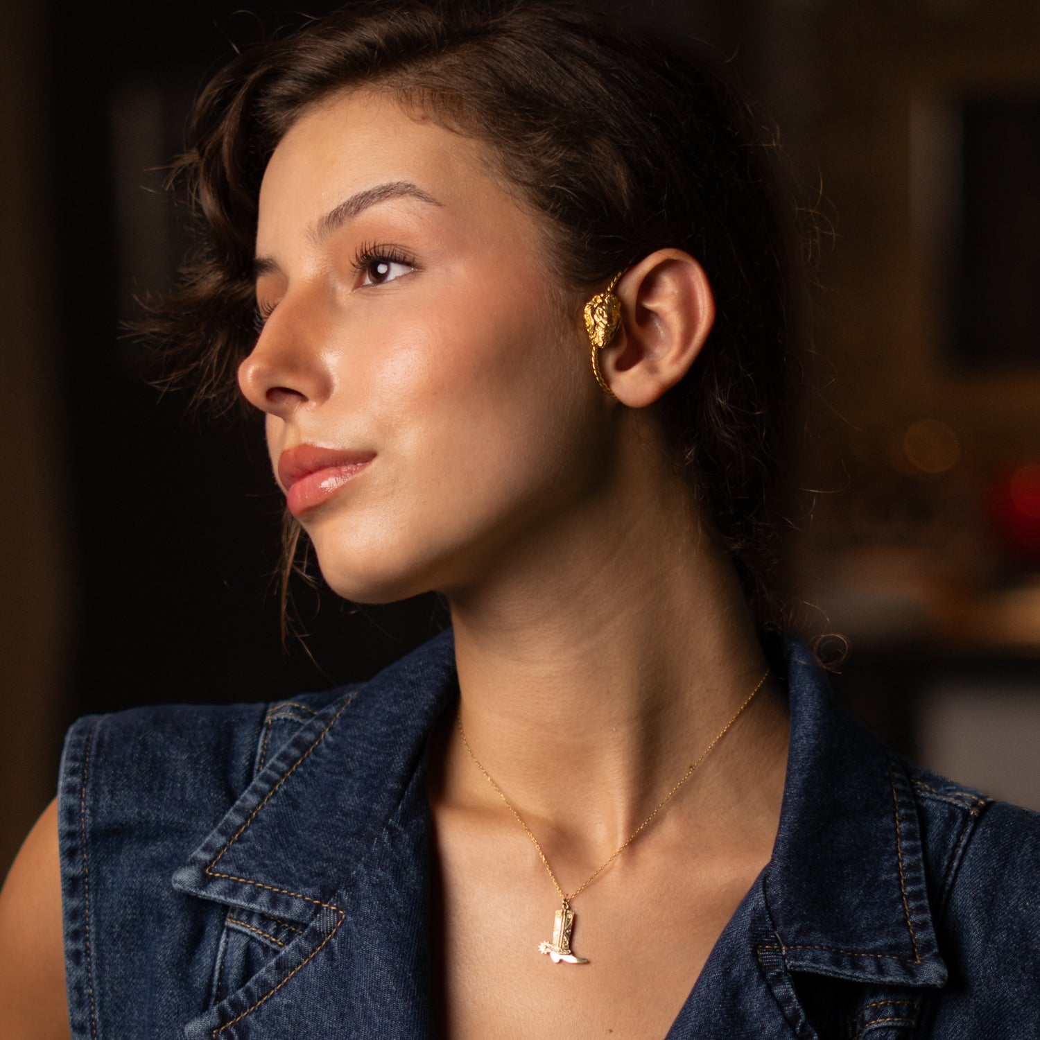 Majestic Lion Gold Vermeil Unique Ear Cuff