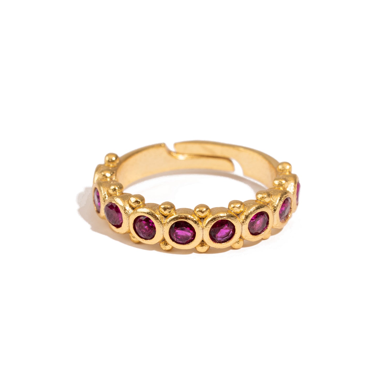Majestic Ruby Adjustable Gold Statement Ring