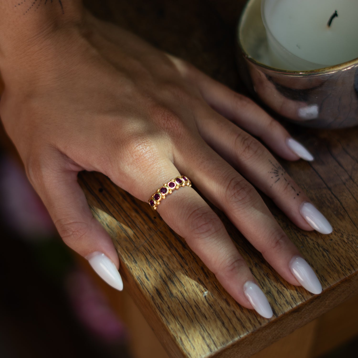 Majestic Ruby Adjustable Gold Statement Ring