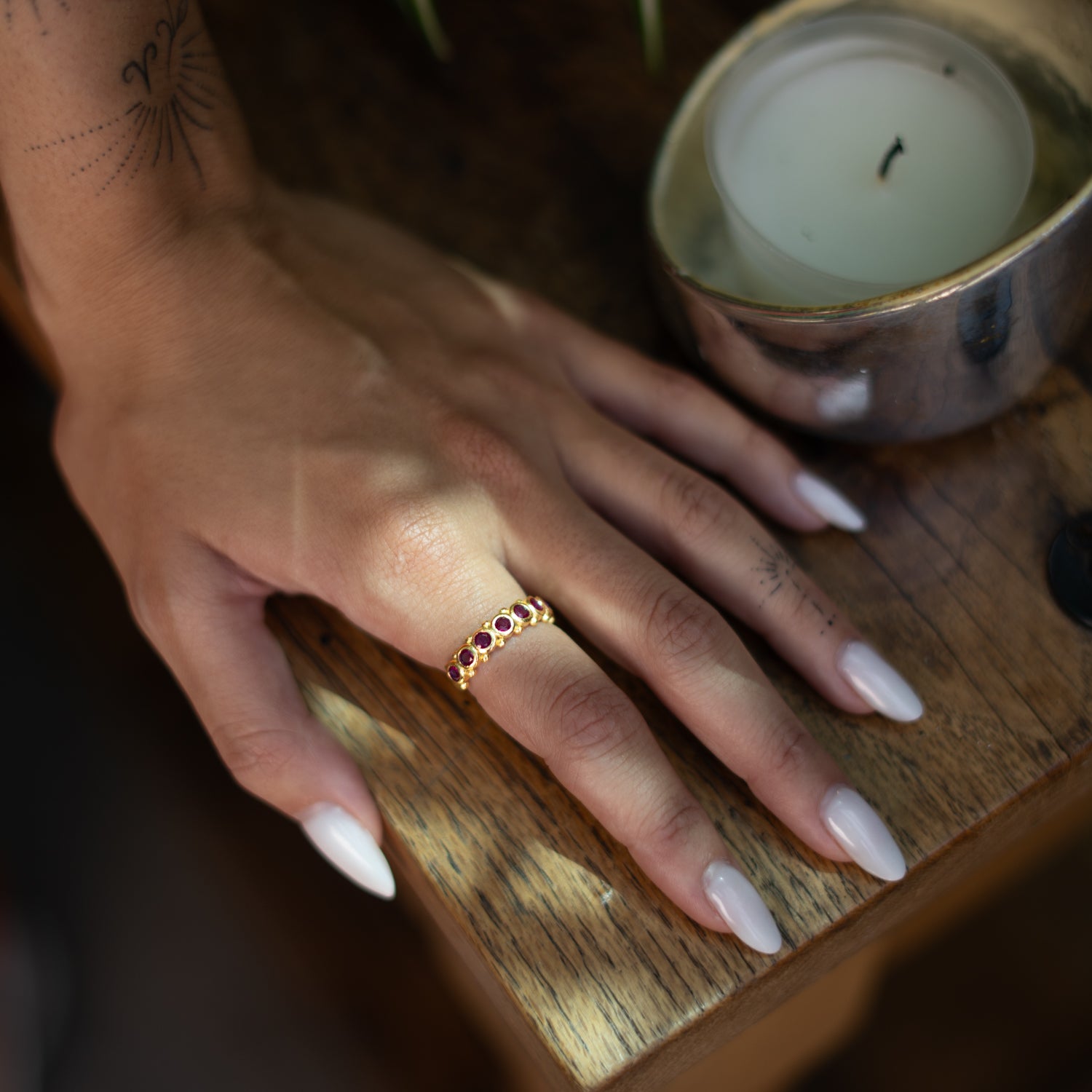 Majestic Ruby Adjustable Gold Statement Ring