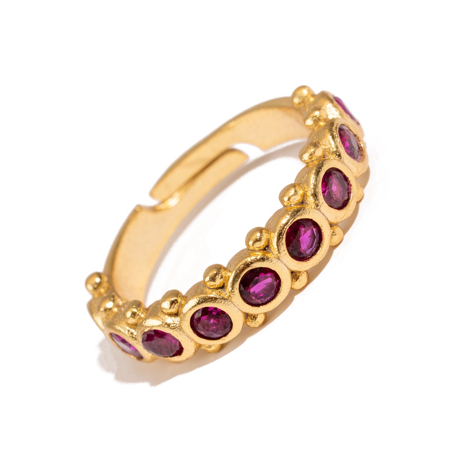 Majestic Ruby Adjustable Gold Statement Ring