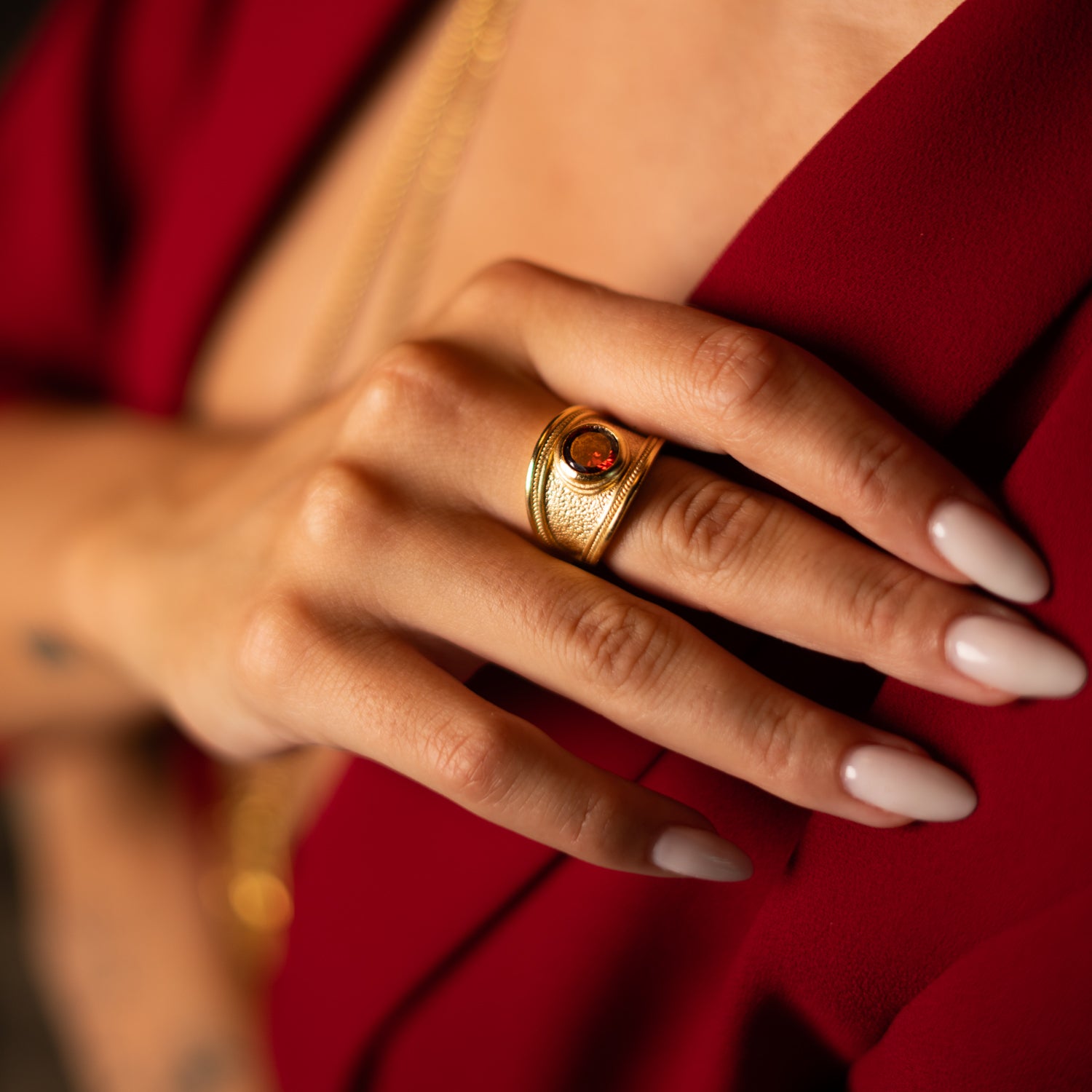 Majestic Ruby Gold Statement Ring