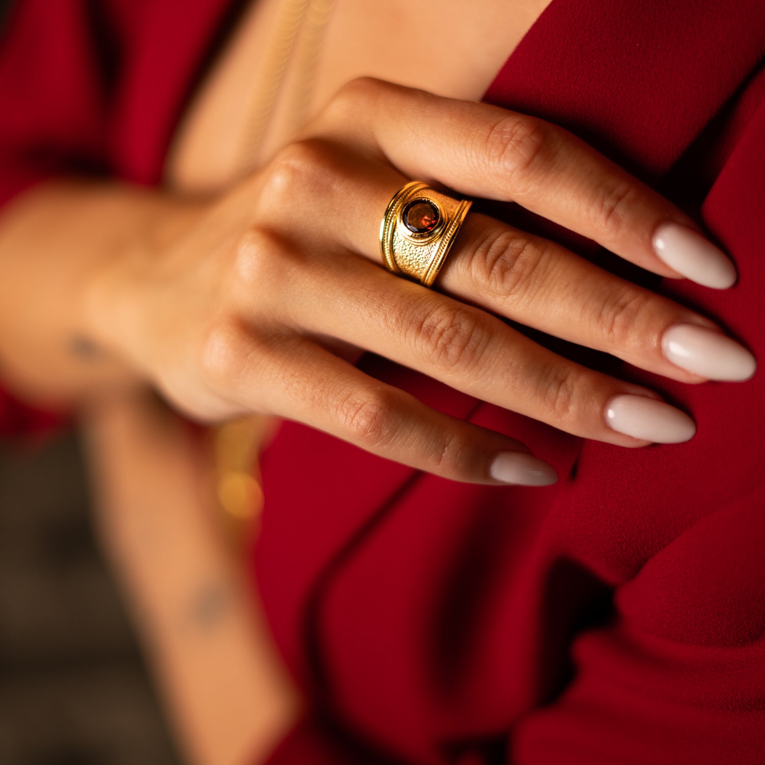 Majestic Ruby Gold Statement Ring