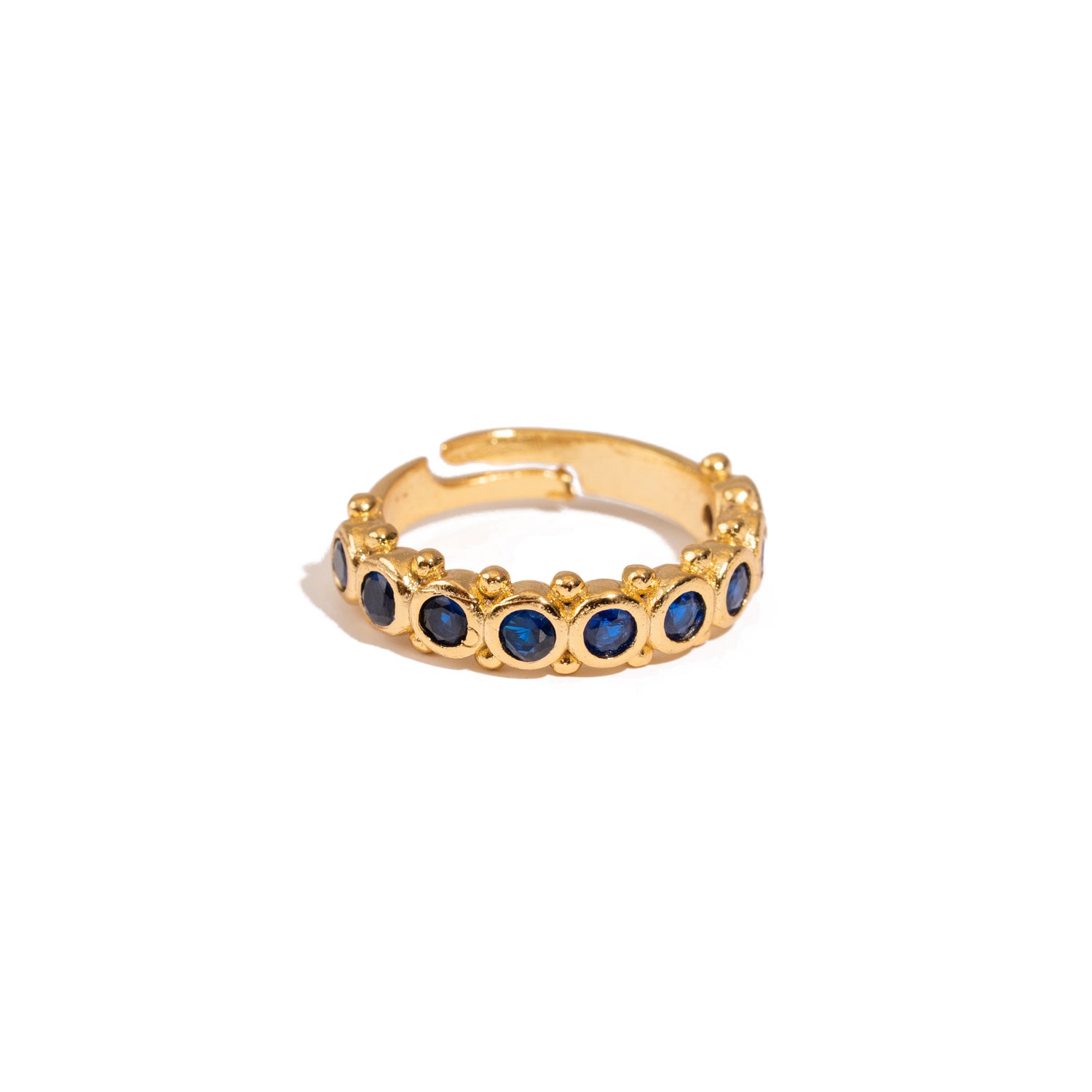 Majestic Sapphire Adjustable Gold Statement Ring
