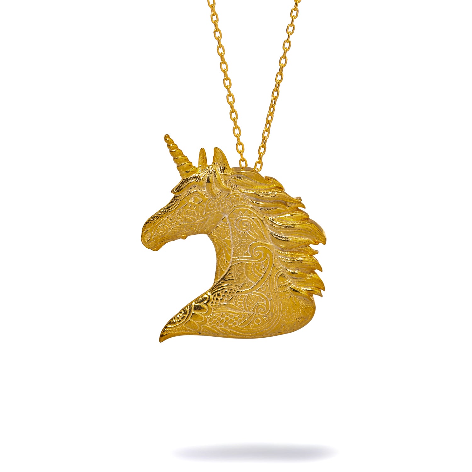Gold Unicorn Necklace with 18K Plating and Sterling Silver Chain for a Touch of Magic and Luxury