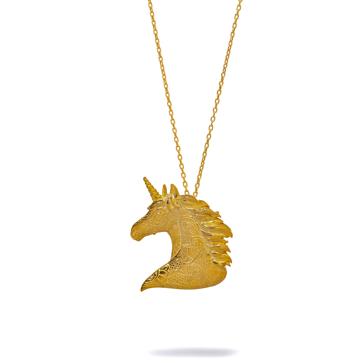 Gold-Plated Unicorn Pendant Necklace with Sterling Silver Chain for Style and Spiritual Upliftment