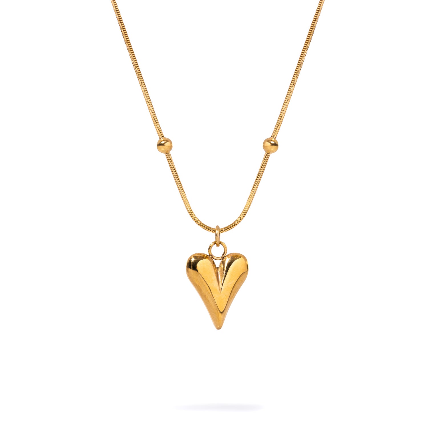 Gold Heart Pendant Necklace with 18K Plating for a Meaningful, Minimalist Fashion Statement