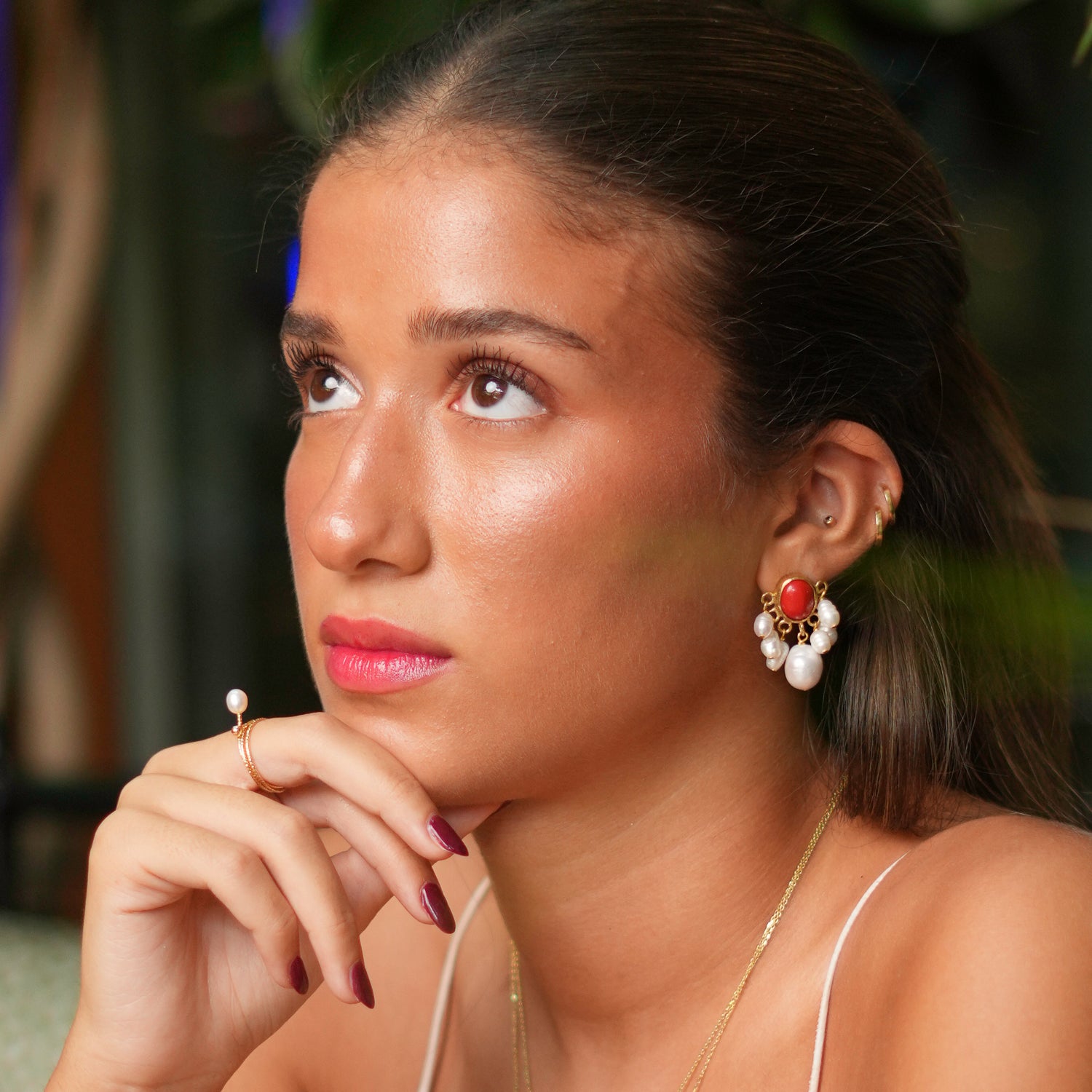 24k Gold-Plated Pearl Ring with Sleek Wrap Design for a Timeless Elegant Look