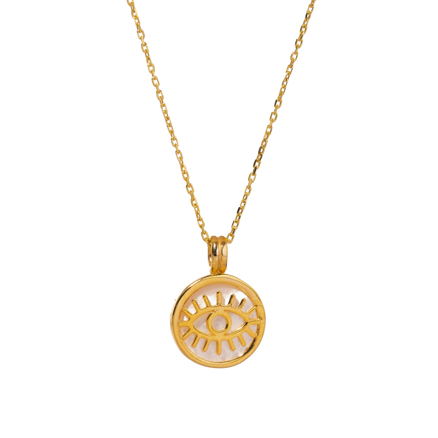 Gold Evil Eye Pendant Necklace with Pearl for Spiritual Protection and Stylish Elegance