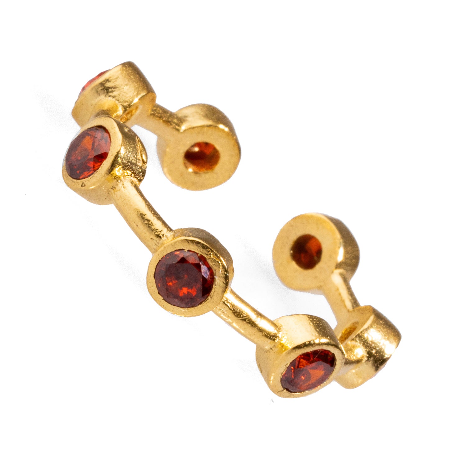 Delicate 24K Gold-Plated Ruby Ring for a Chic and Sophisticated Look