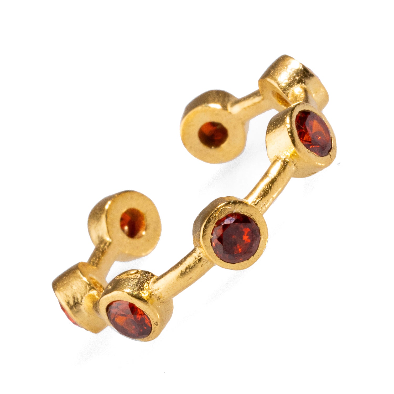 Minimalist Ruby Stone Ring with 24K Gold Plating for a Subtle Yet Luxurious Touch