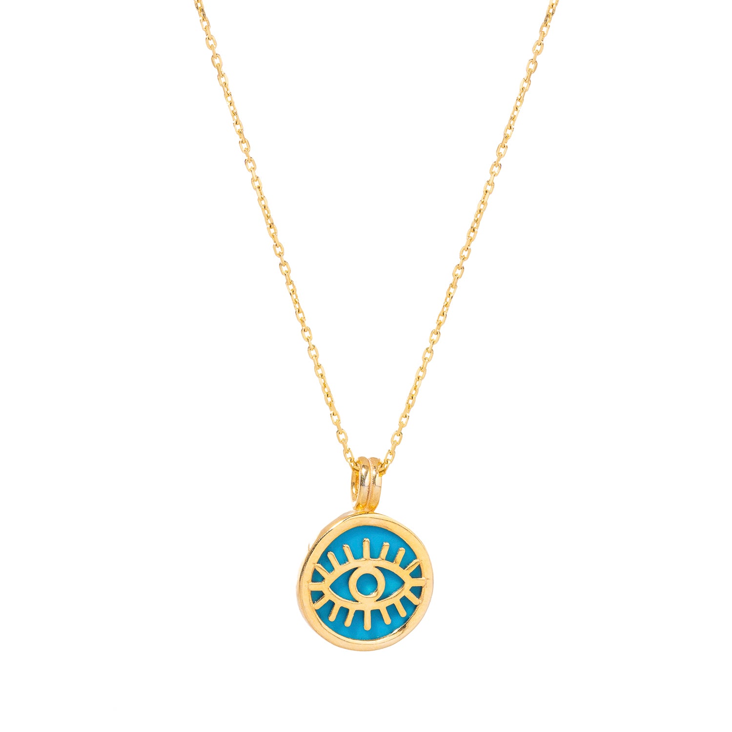 18K Gold-Plated Turquoise Evil Eye Necklace for Spiritual Protection and Stylish Elegance