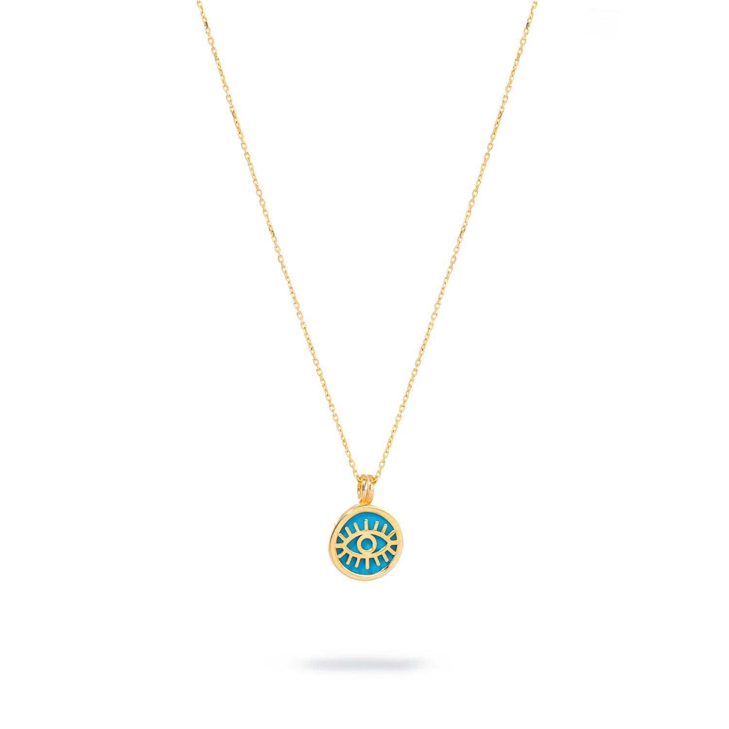 Handmade Turquoise and Gold Evil Eye Pendant Necklace for Everyday Wear and Spiritual Defense
