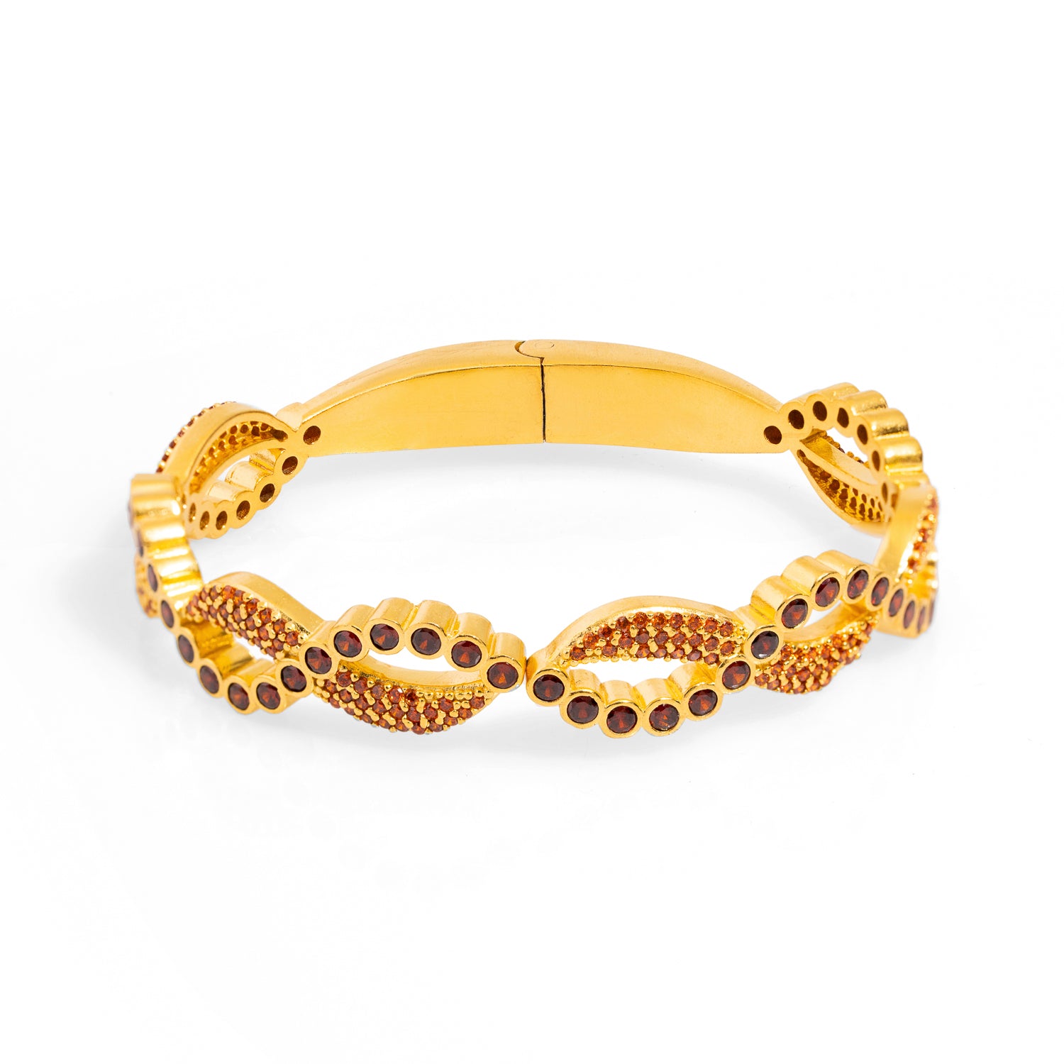 Carnelian Gemstone Gold Bangle Bracelet - Modern and Stylish