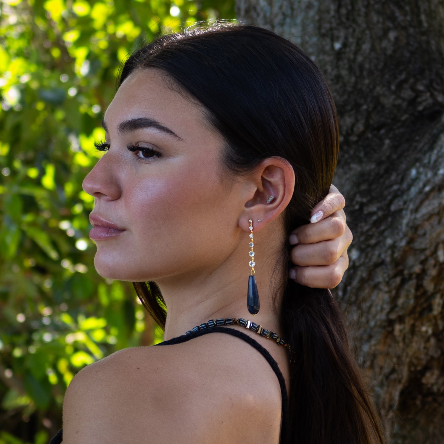 Spiritual gemstone earrings designed for moon rituals, meditation, and mystical elegance