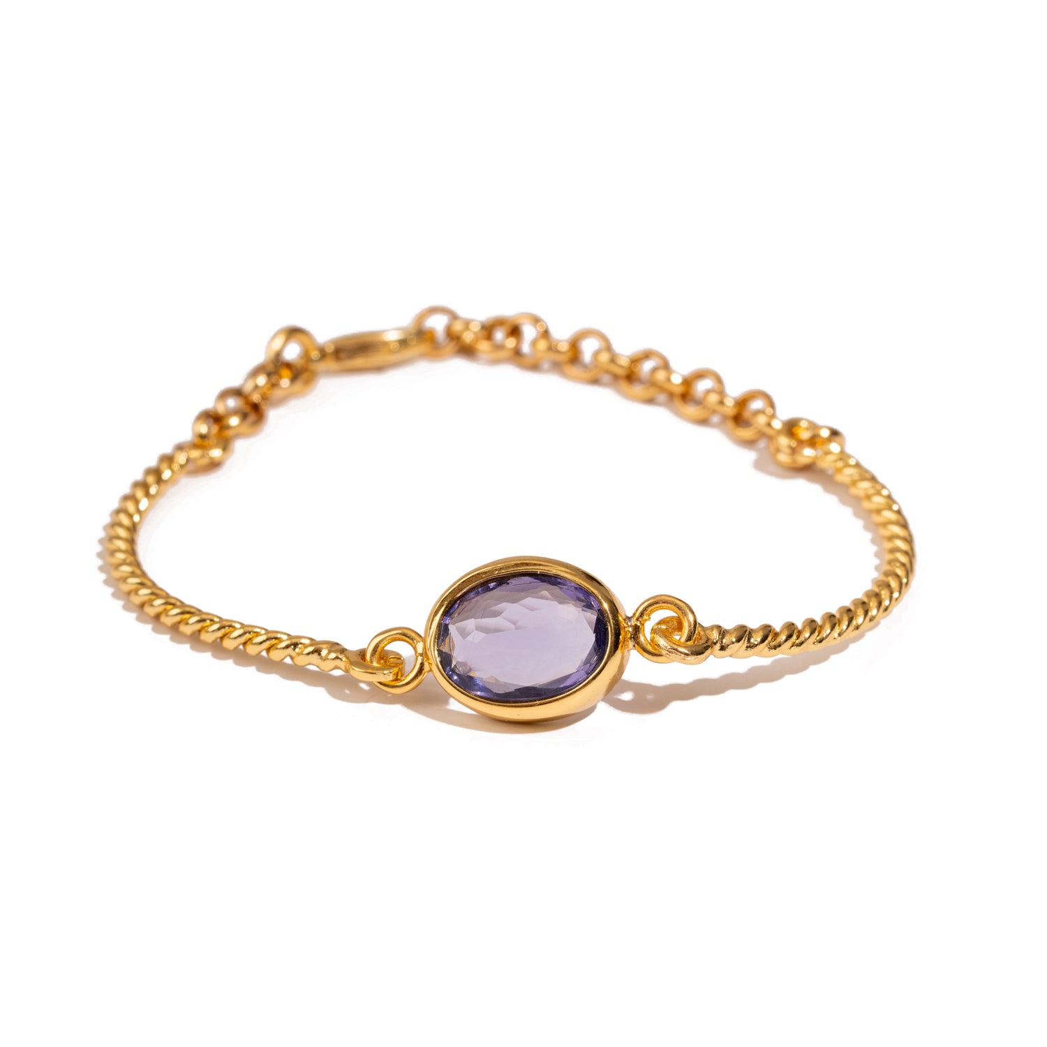 Mystic Amethyst Glow Gold Adjustable Bracelet