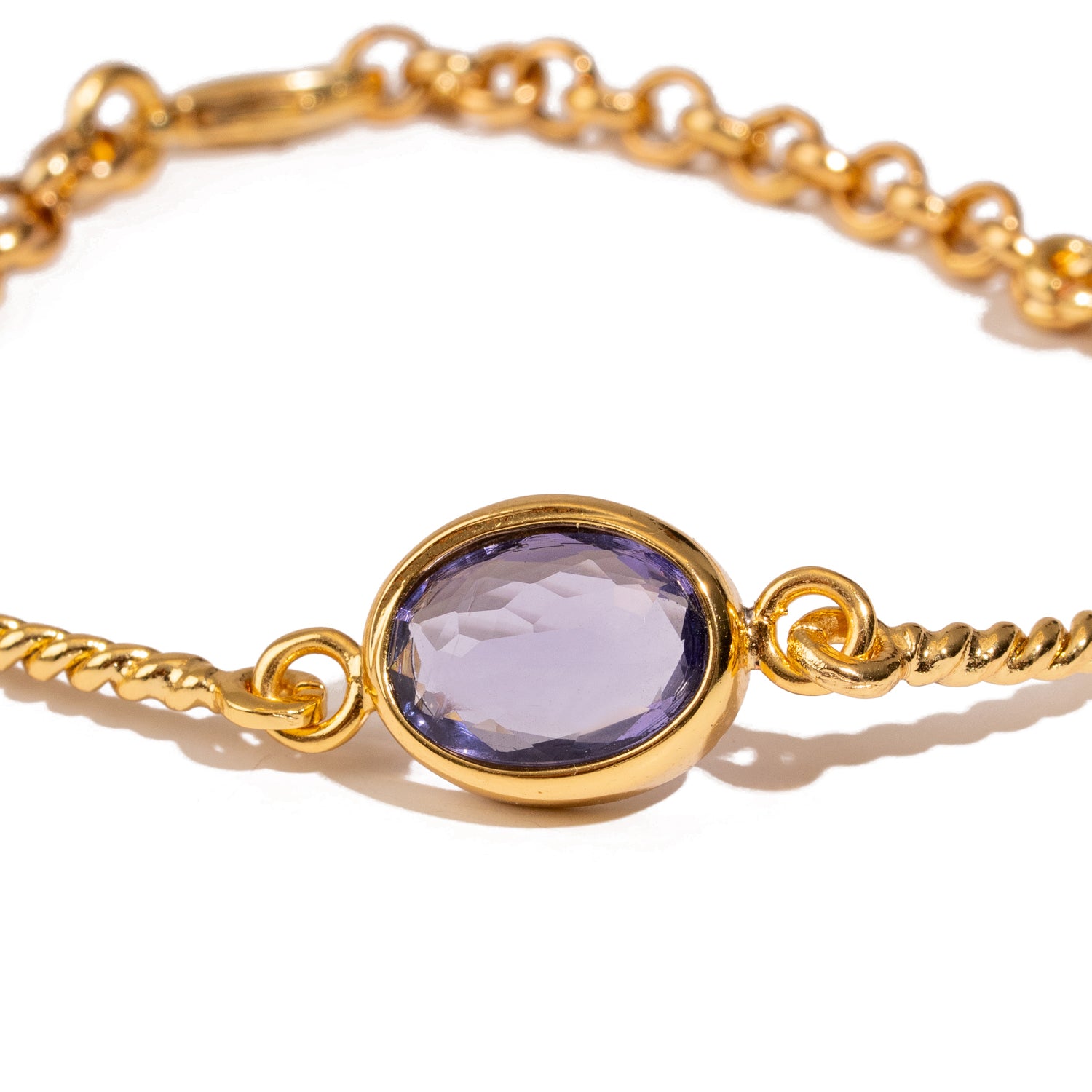 Mystic Amethyst Glow Gold Adjustable Bracelet