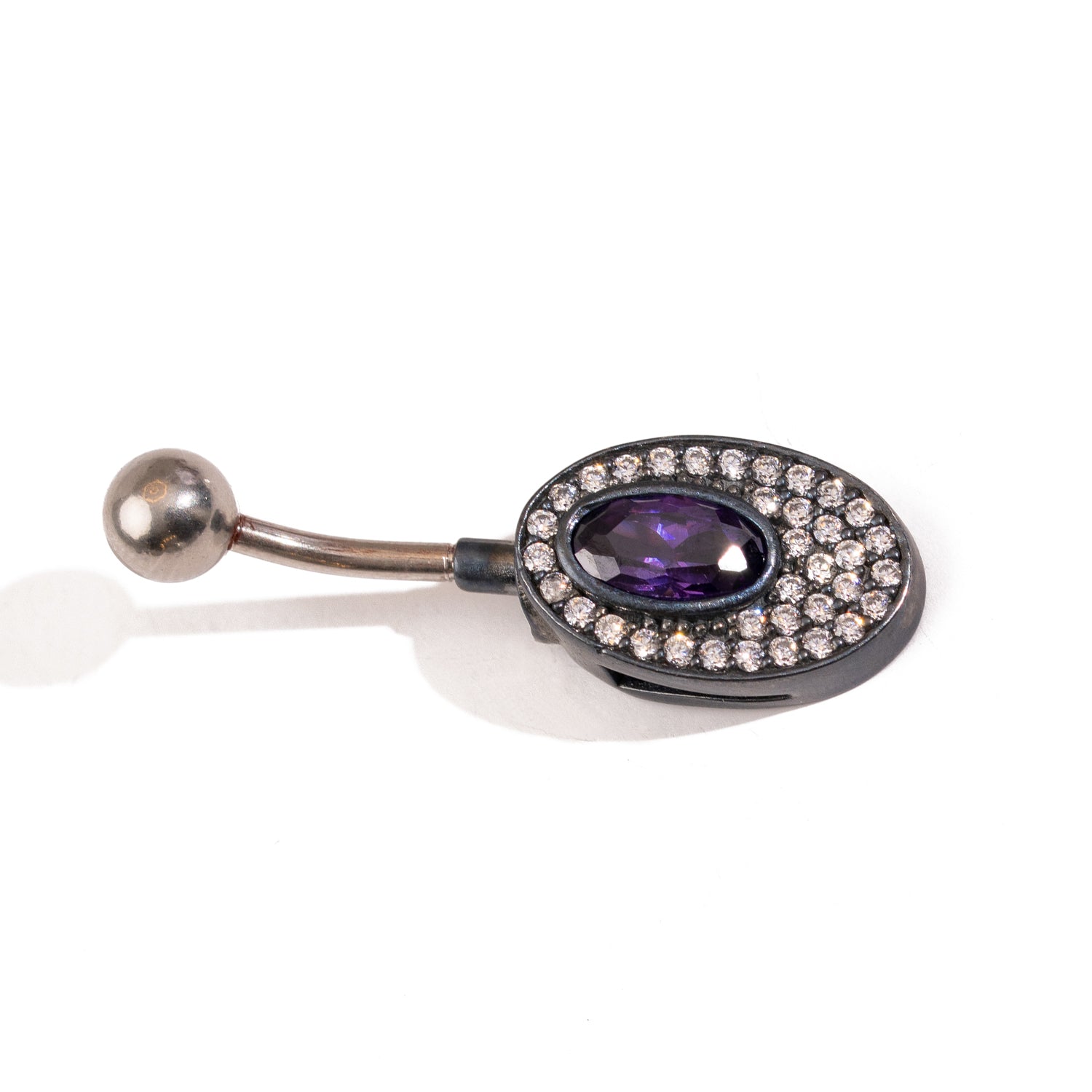 Mystic Amethyst Sterling Silver Belly Piercing