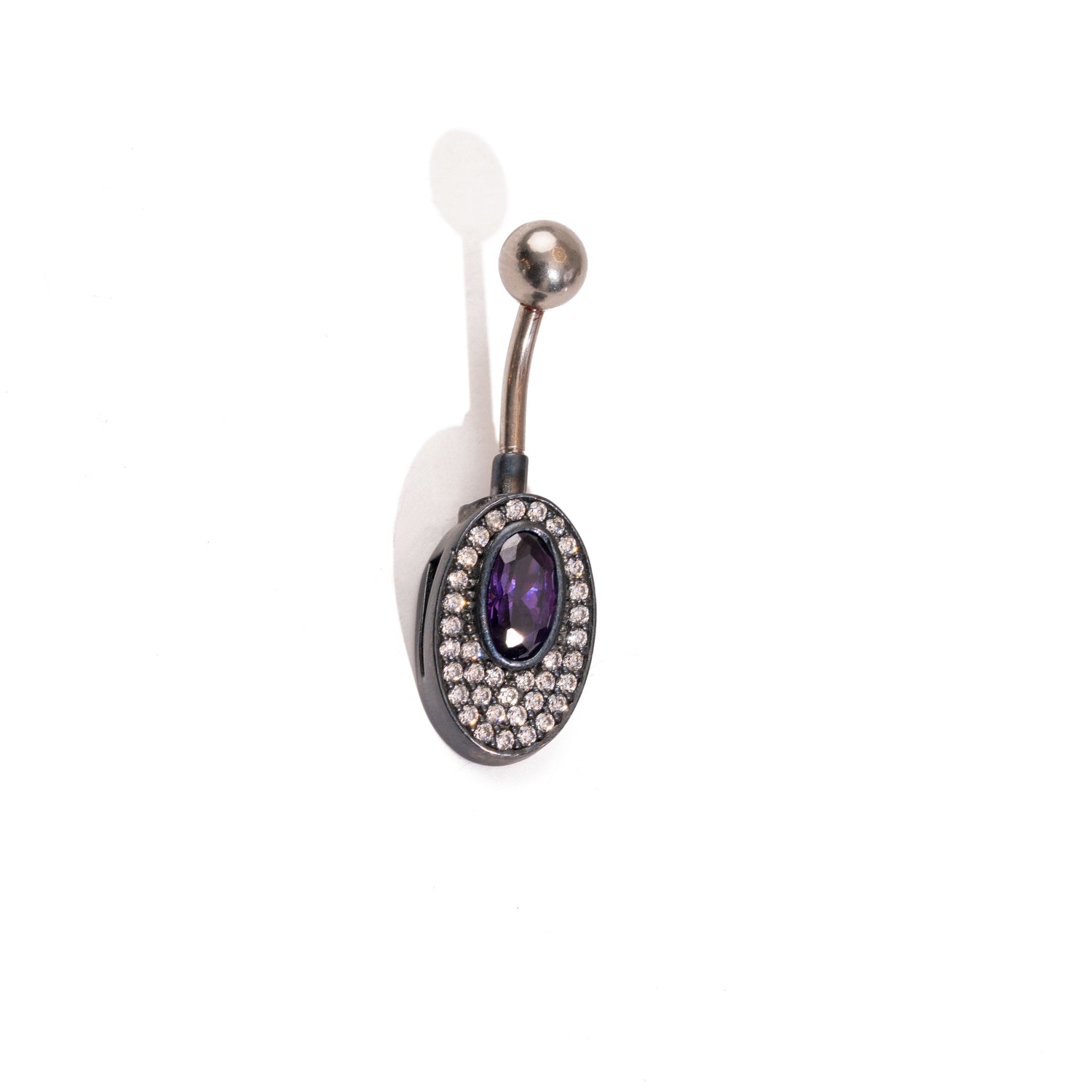 Mystic Amethyst Sterling Silver Belly Piercing