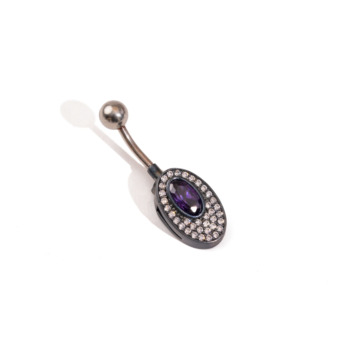 Mystic Amethyst Sterling Silver Belly Piercing