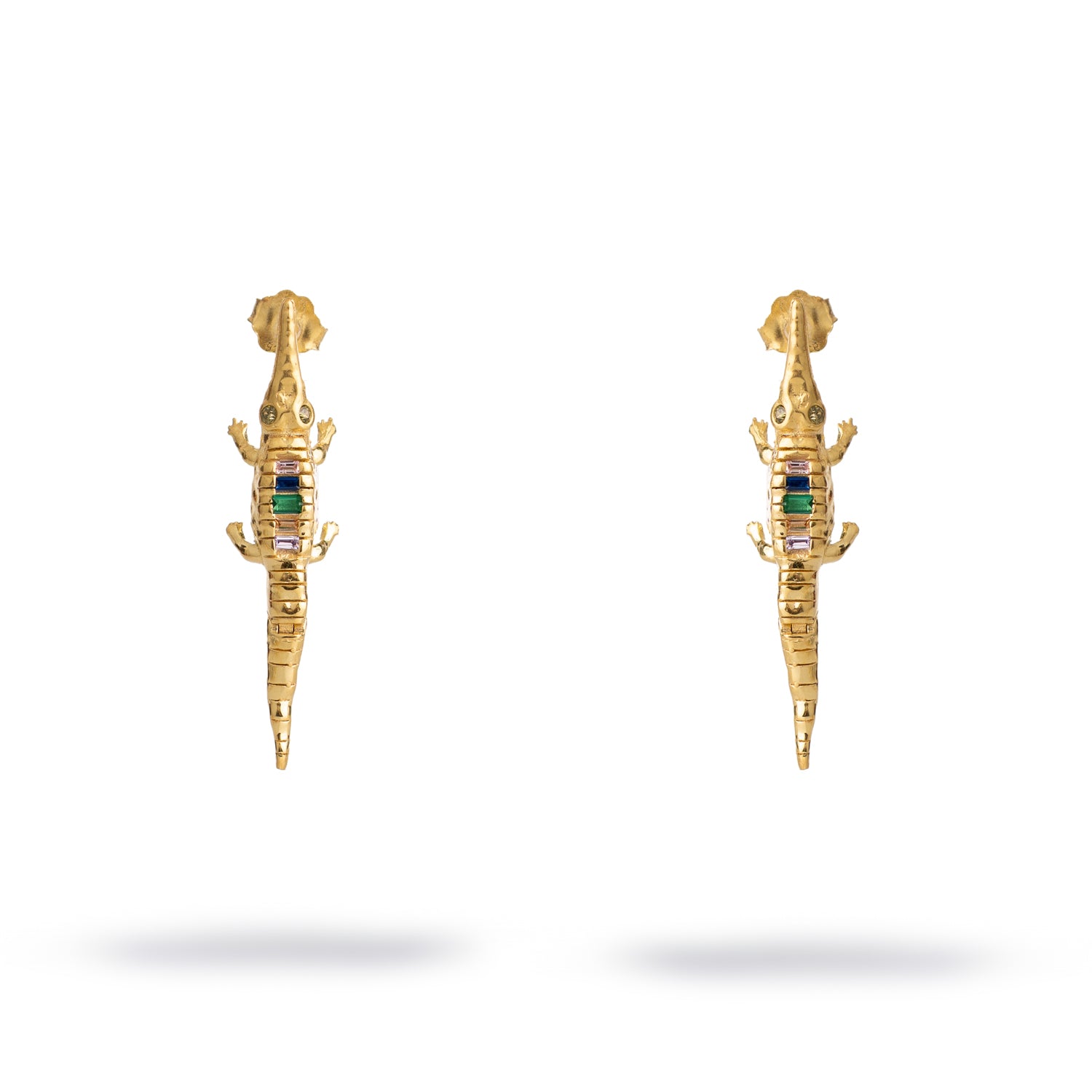 Mystic Crocodile Gemstone Stud Earrings