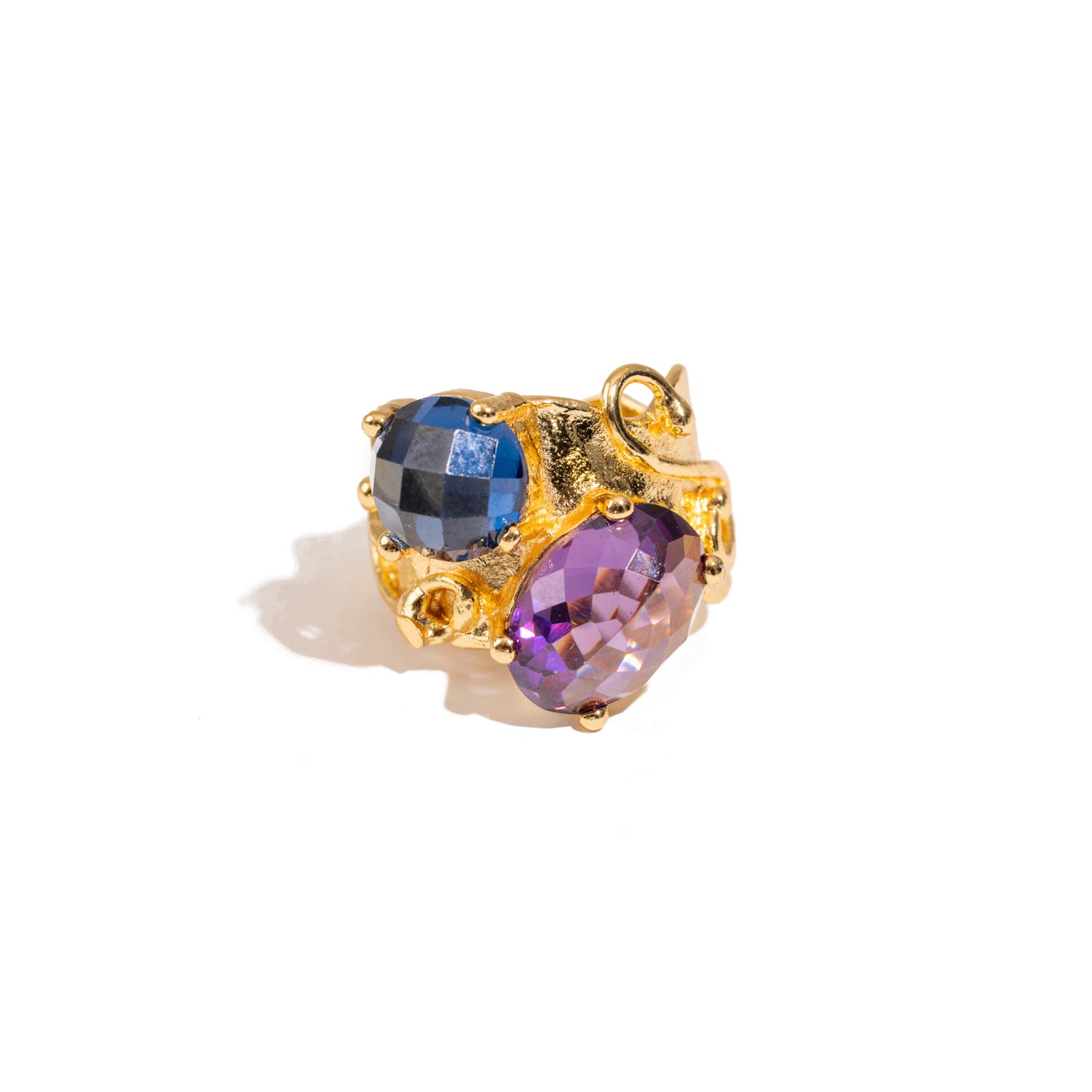 Mystic Duo Amethyst & Sapphire Gold Statement Ring