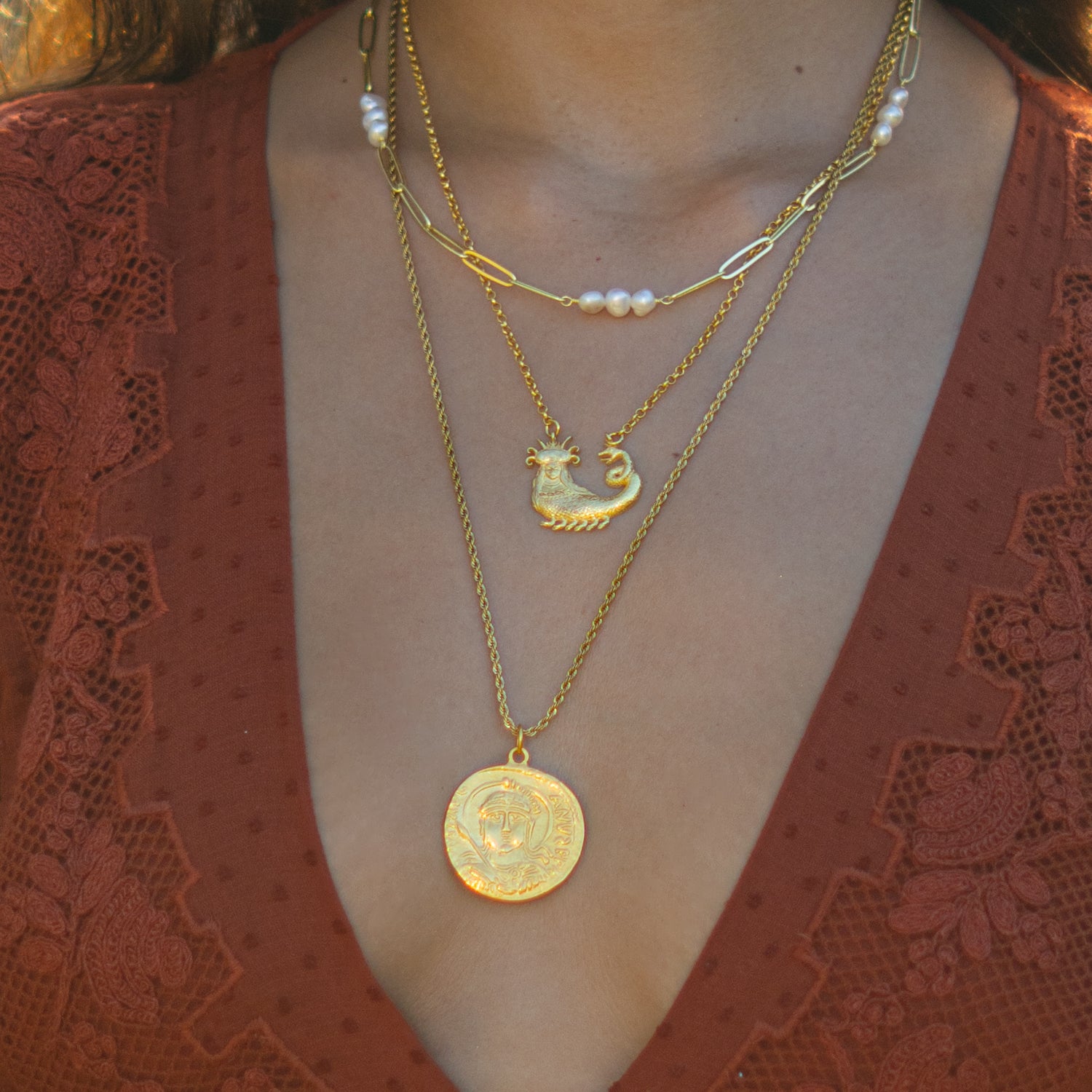 Mystic Guardian Coin Medallion Necklace