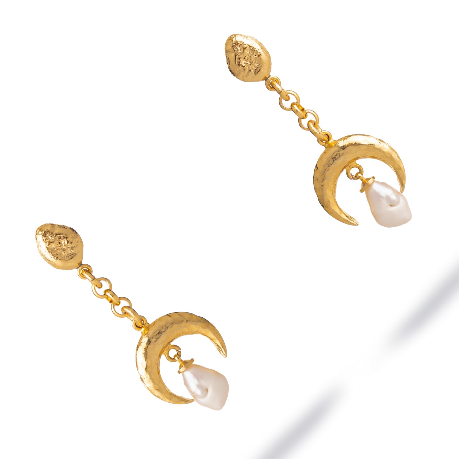 Mystic Moonlight Pearl Gold Earrings
