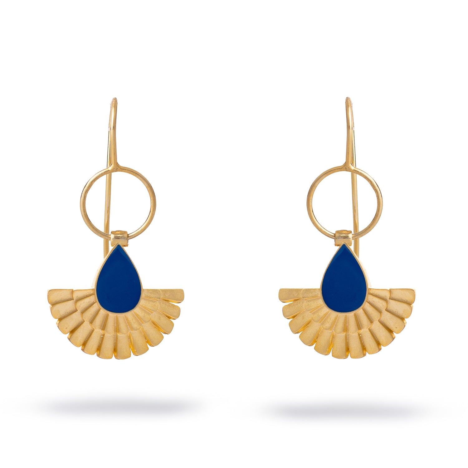 Mystic Ra Blue Enamel Gold Vermeil Earrings