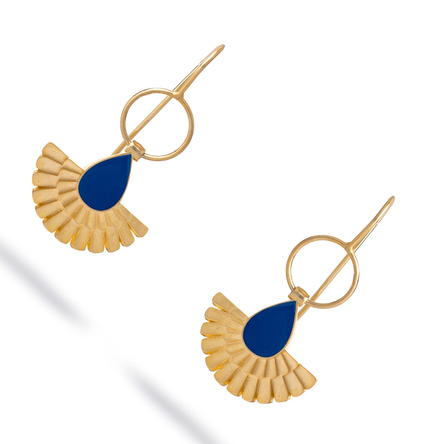 Mystic Ra Blue Enamel Gold Vermeil Earrings