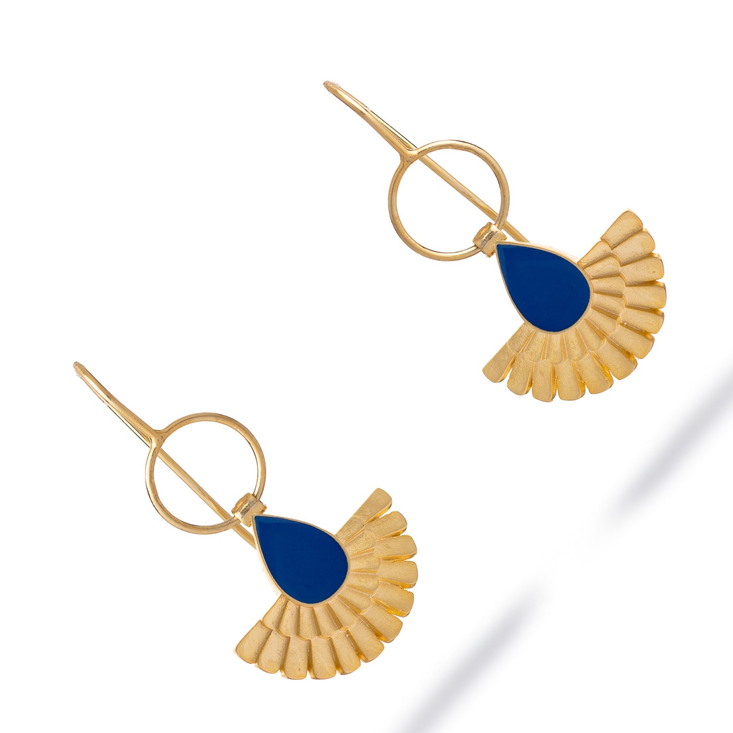 Mystic Ra Blue Enamel Gold Vermeil Earrings