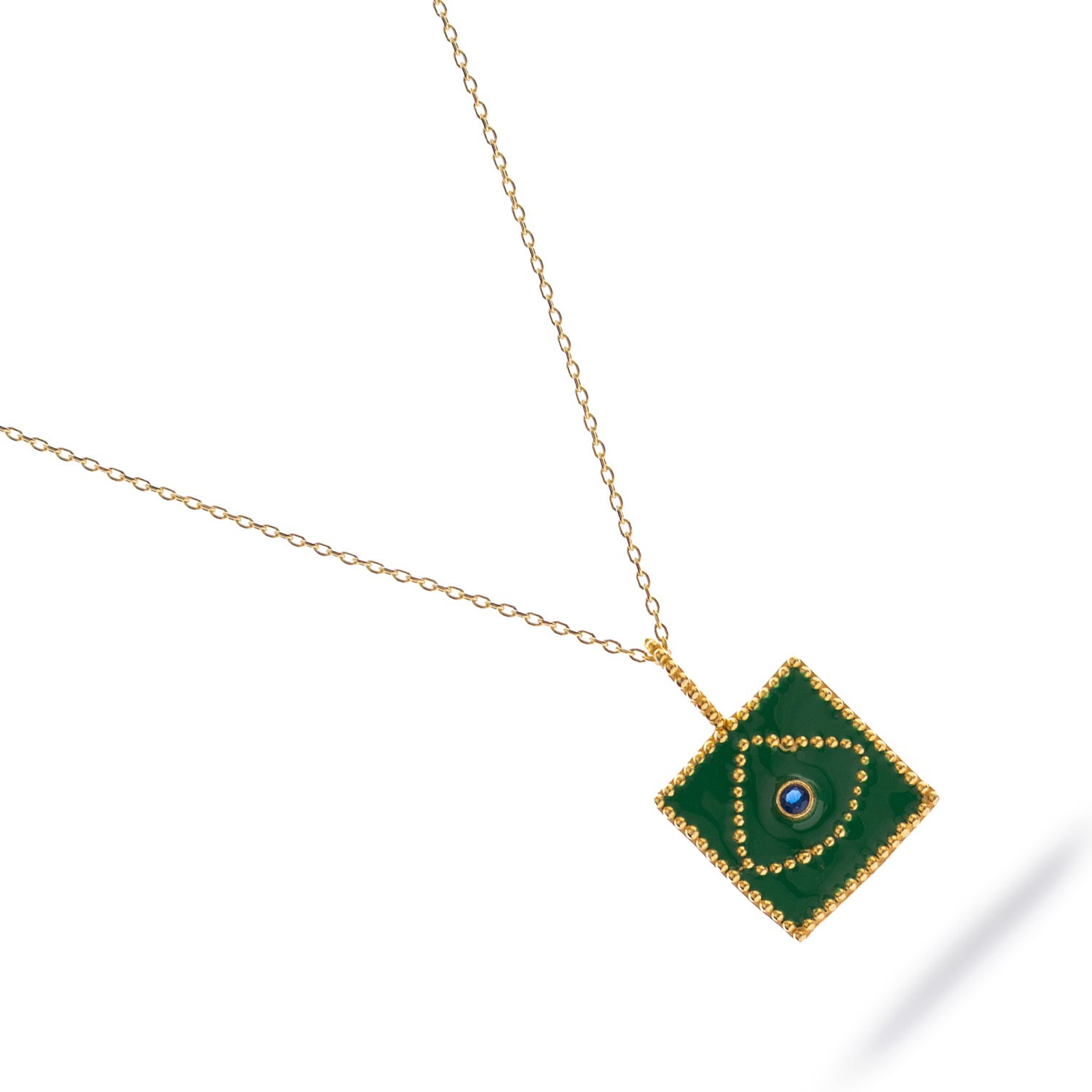 Mystic Verde Evil Eye Gold Necklace