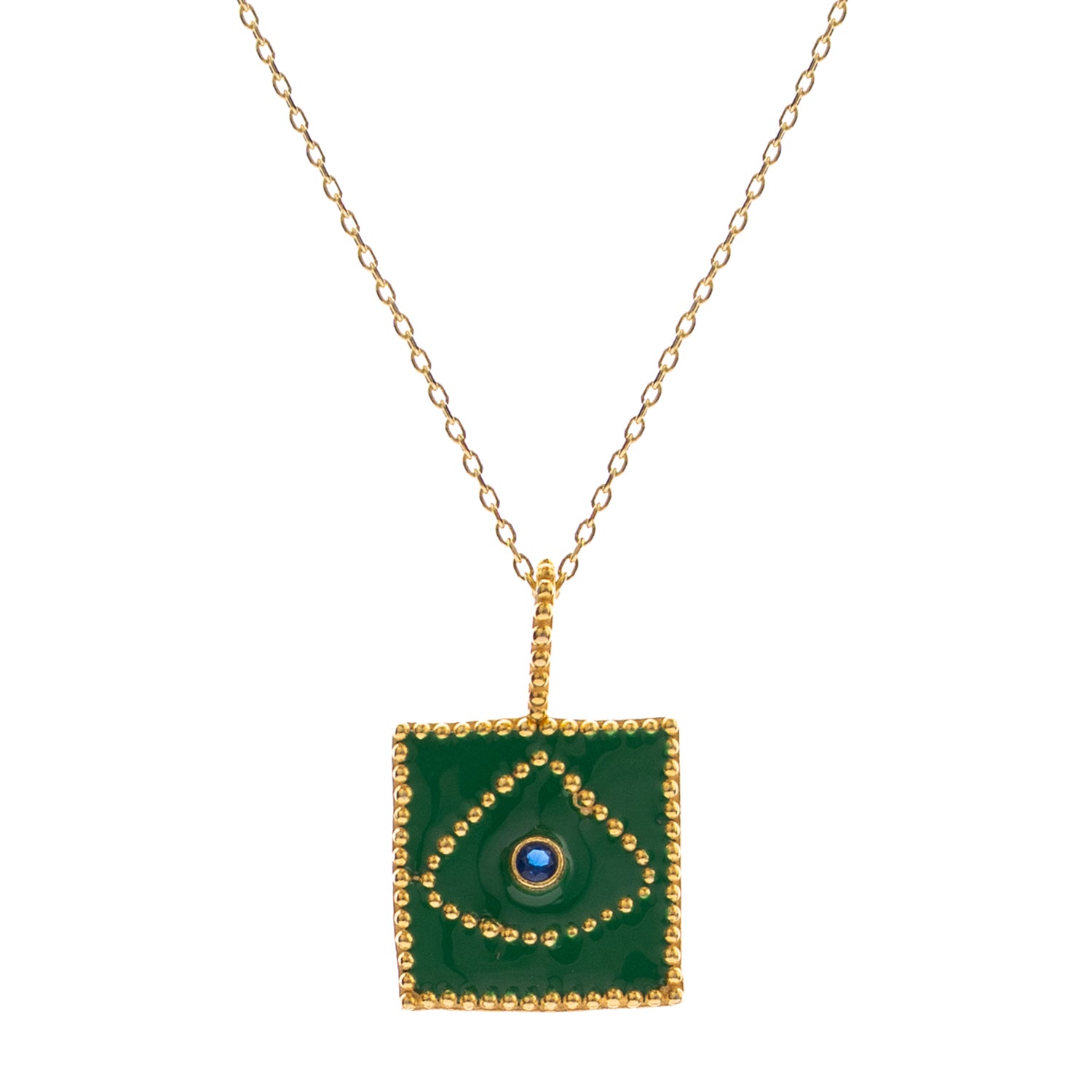 Mystic Verde Evil Eye Gold Necklace