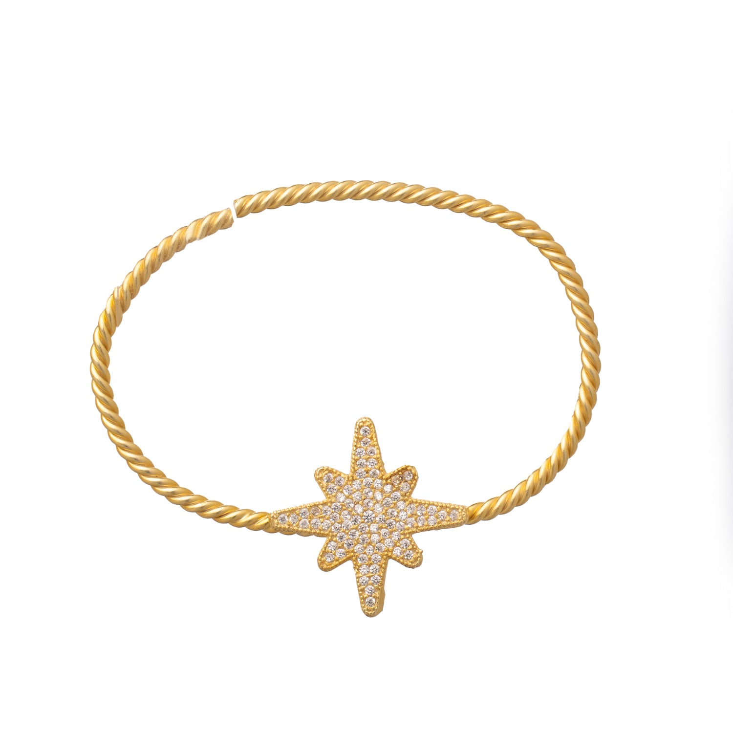 North Star Sparkle Gold Vermeil Unique Ear Cuff