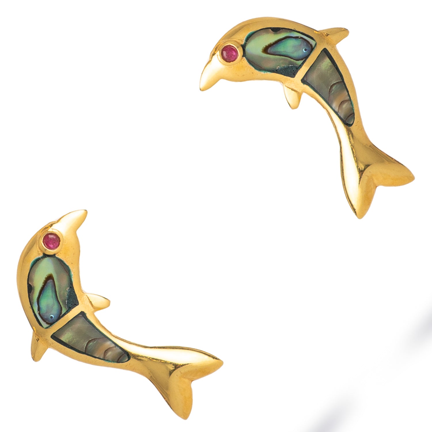 Ocean Joy Dolphin Pearl Stud Earrings