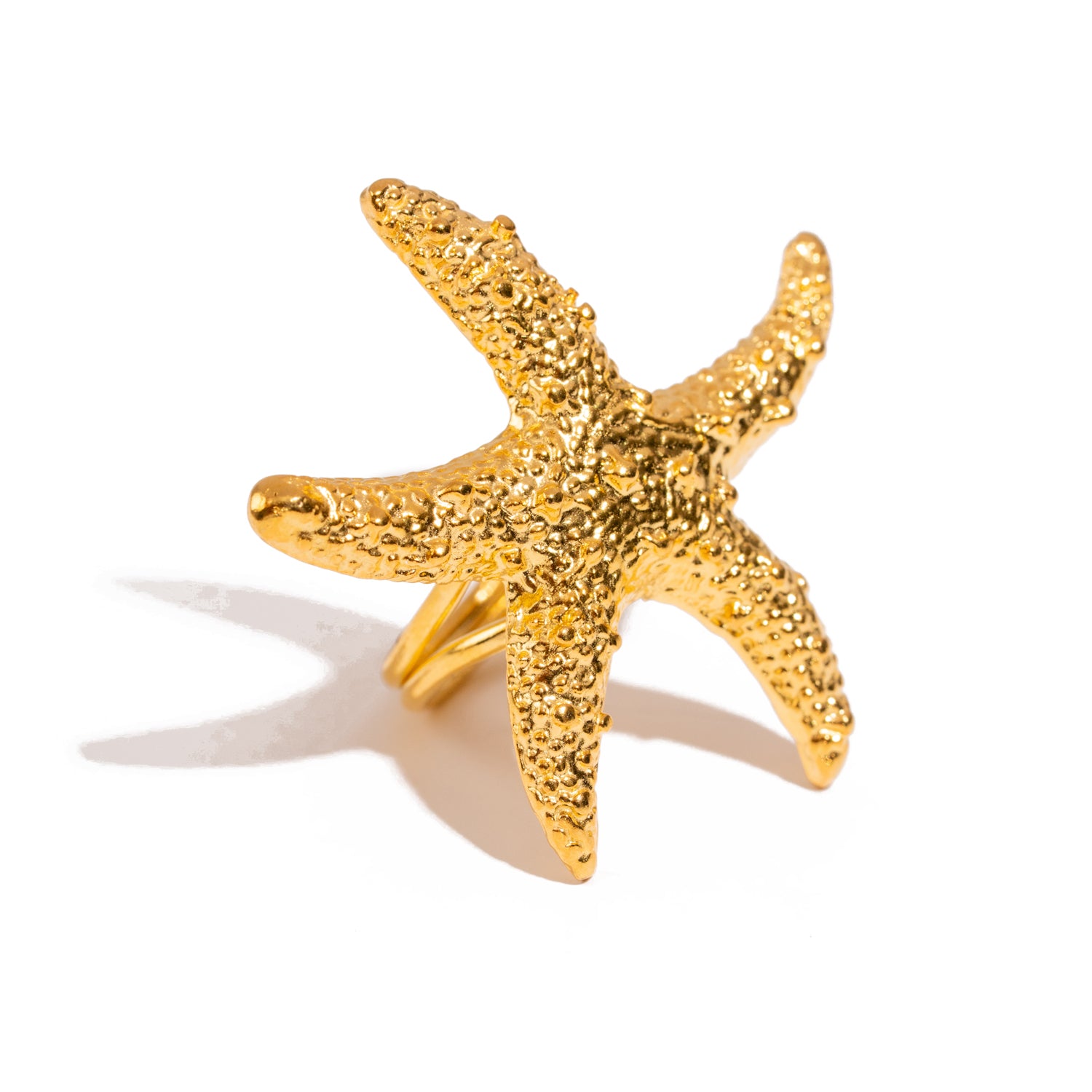 Ocean Spirit Starfish Gold Adjustable Ring