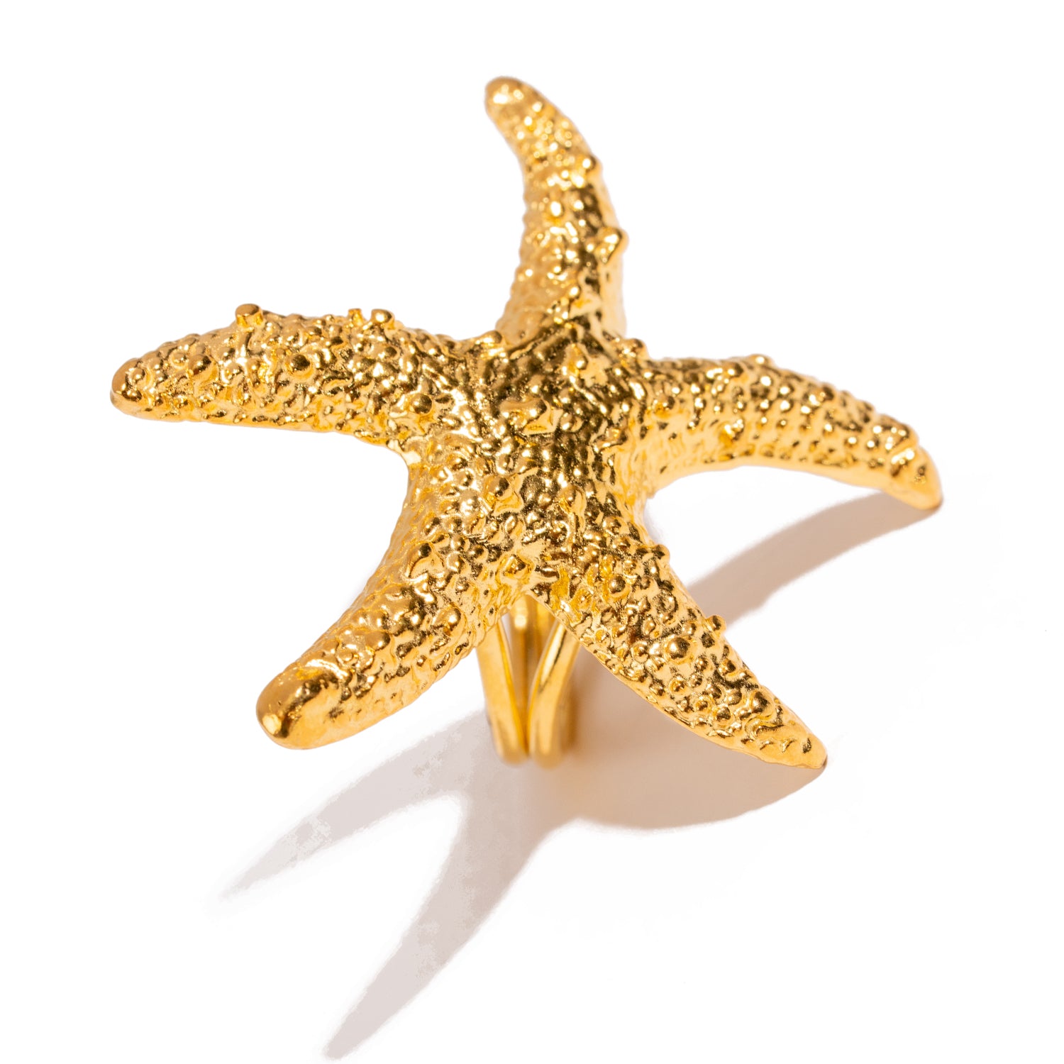Ocean Spirit Starfish Gold Adjustable Ring
