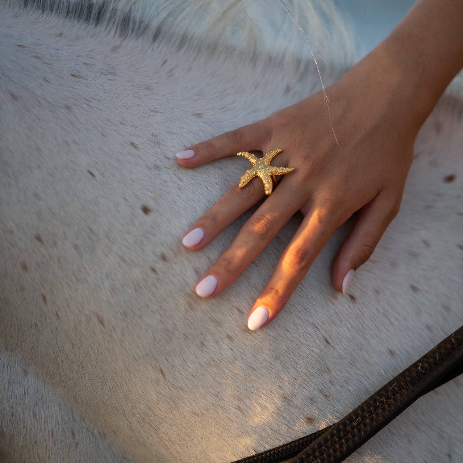 Ocean Spirit Starfish Gold Adjustable Ring