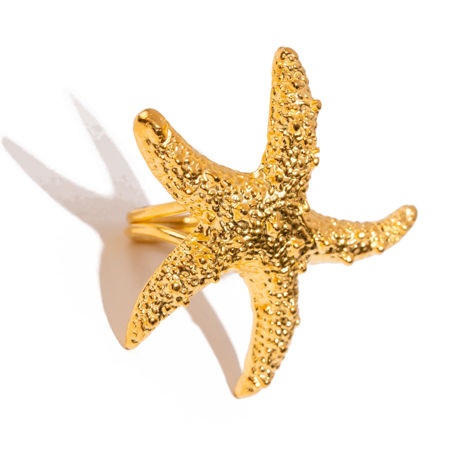 Ocean Spirit Starfish Gold Adjustable Ring