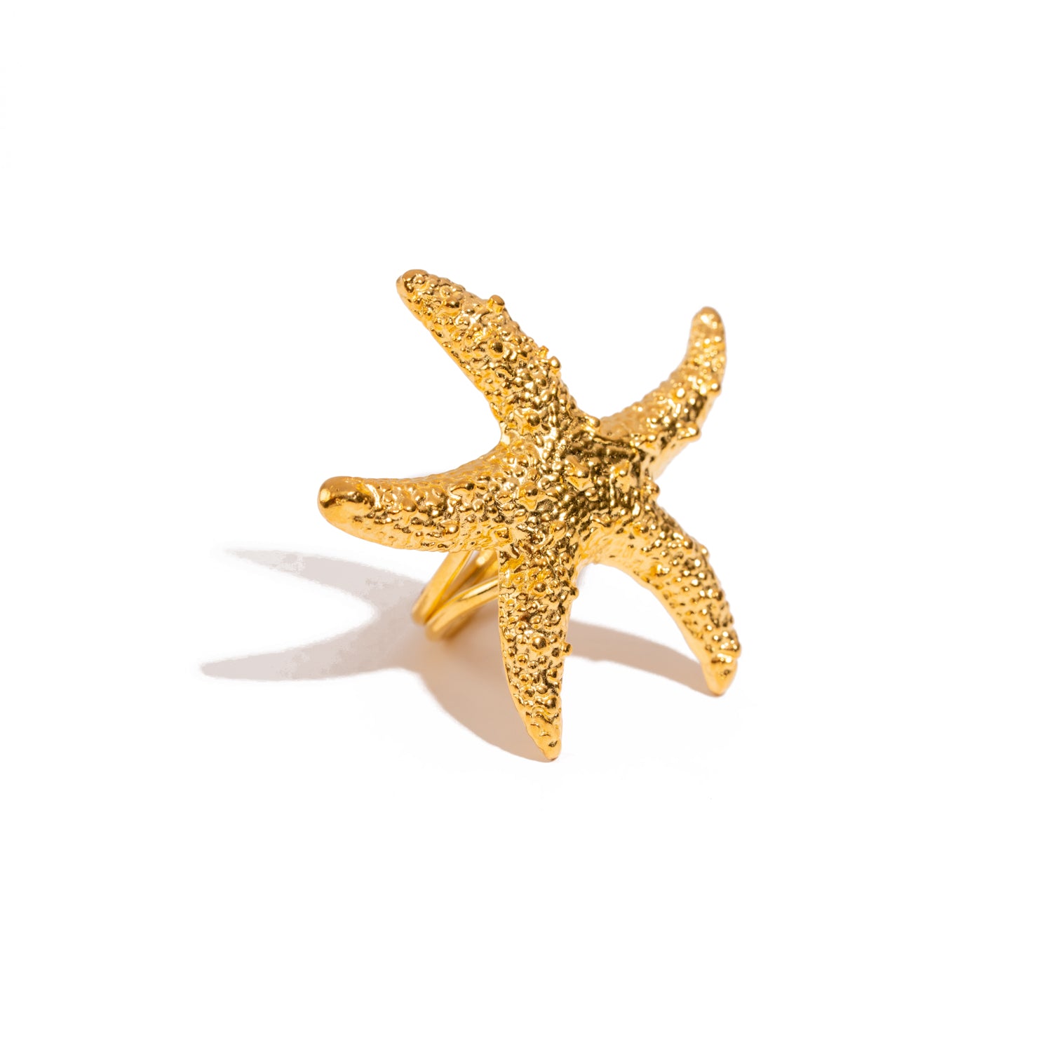 Ocean Spirit Starfish Gold Adjustable Ring