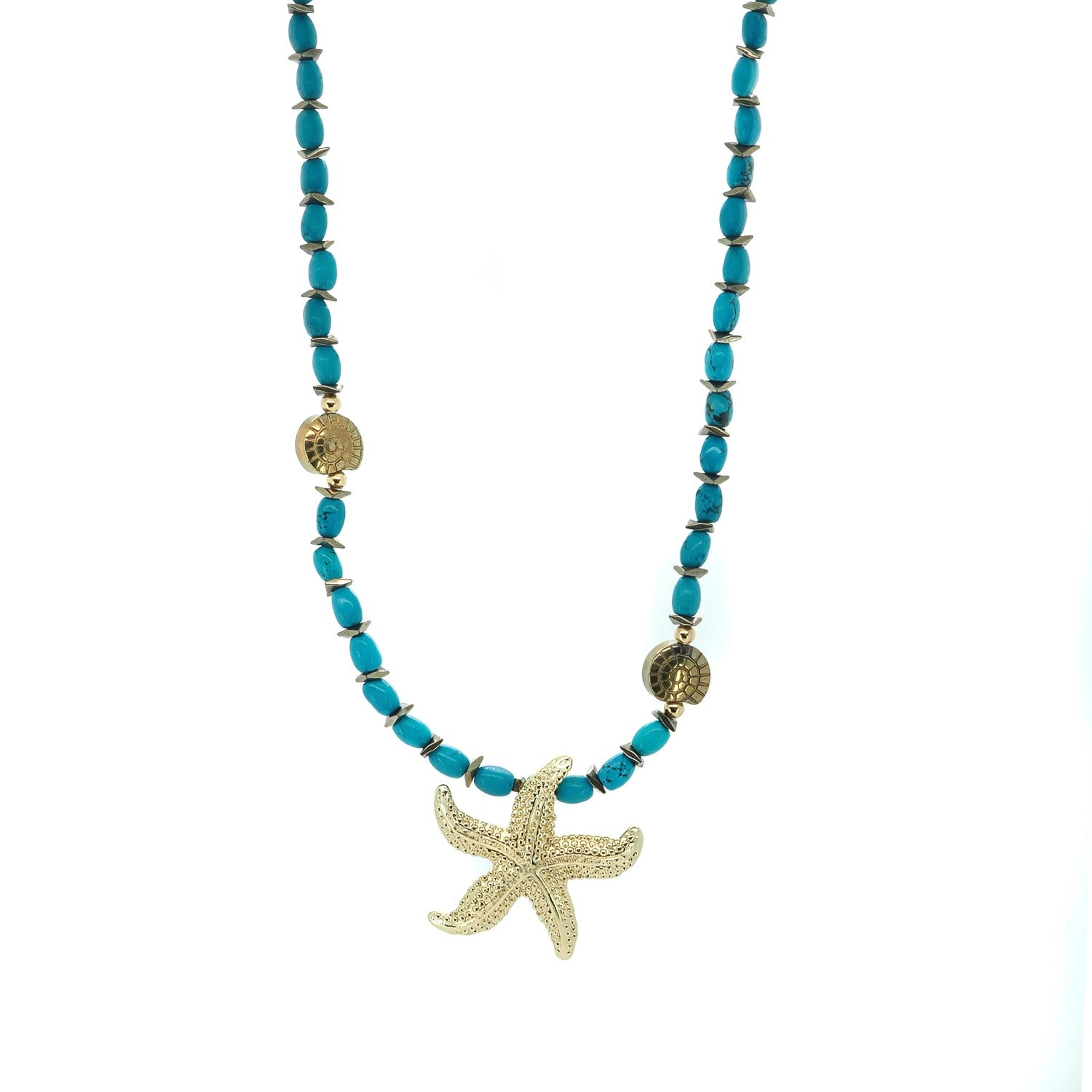 Ocean Spirit Starfish & Turquoise Choker Necklace