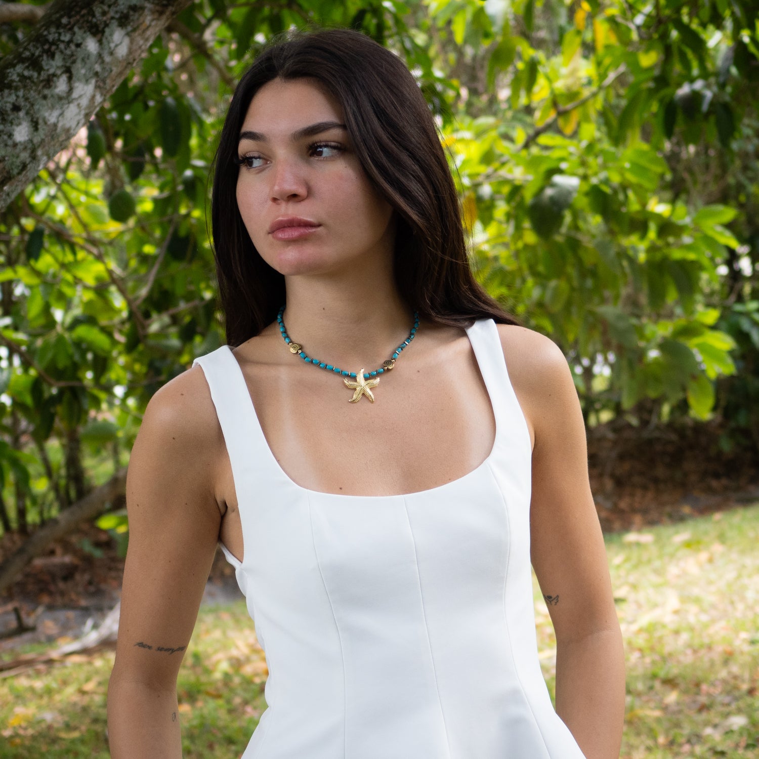 Ocean Spirit Starfish & Turquoise Choker Necklace
