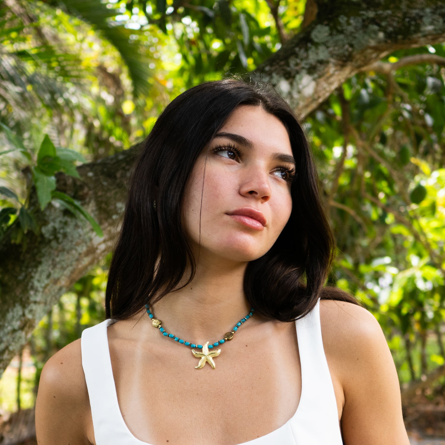Ocean Spirit Starfish & Turquoise Choker Necklace